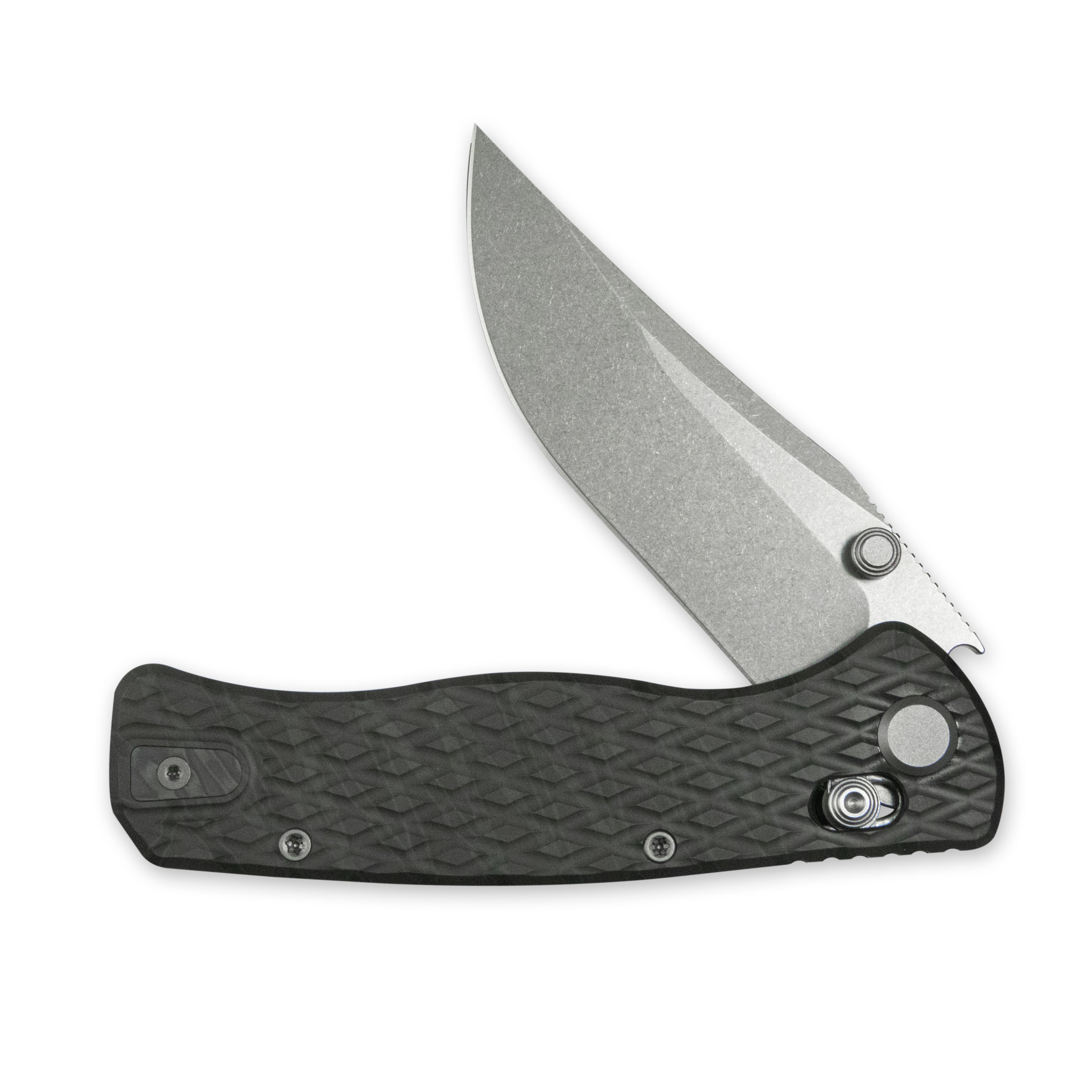 (Pre-order) : Geo knife Sharp Shadow Axis lock Folding Knife  Tiger Stripe Pattern Flamed 6AL4V Titanium Handle 3.4" Stonewash Bohler M390 Blade GEO2504C