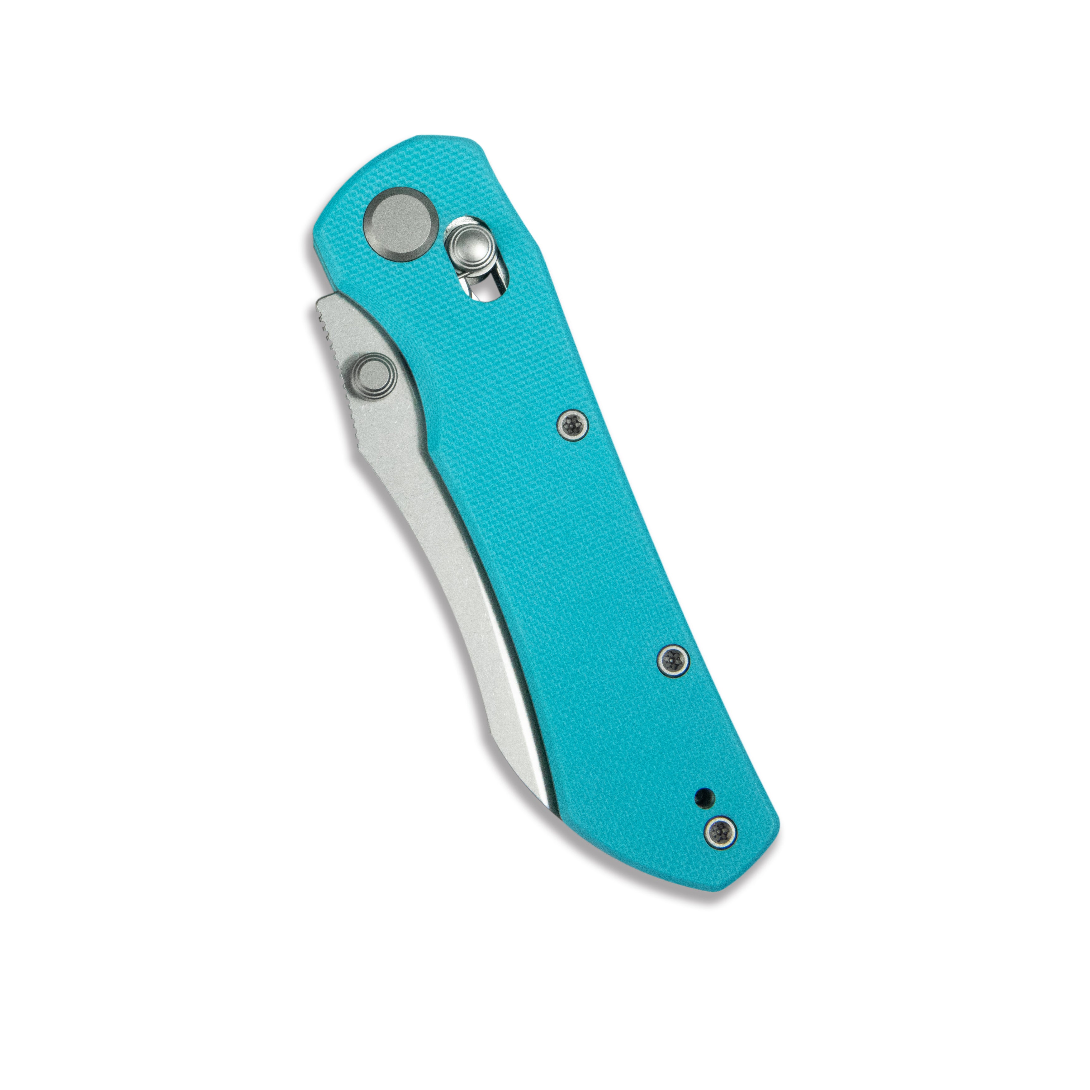 GEO Knife Komodo Crossbar lock Folding Knife Tiffany Blue G10 Handle 3.1" Stonewash Bohler M390 Blade GEO2509F