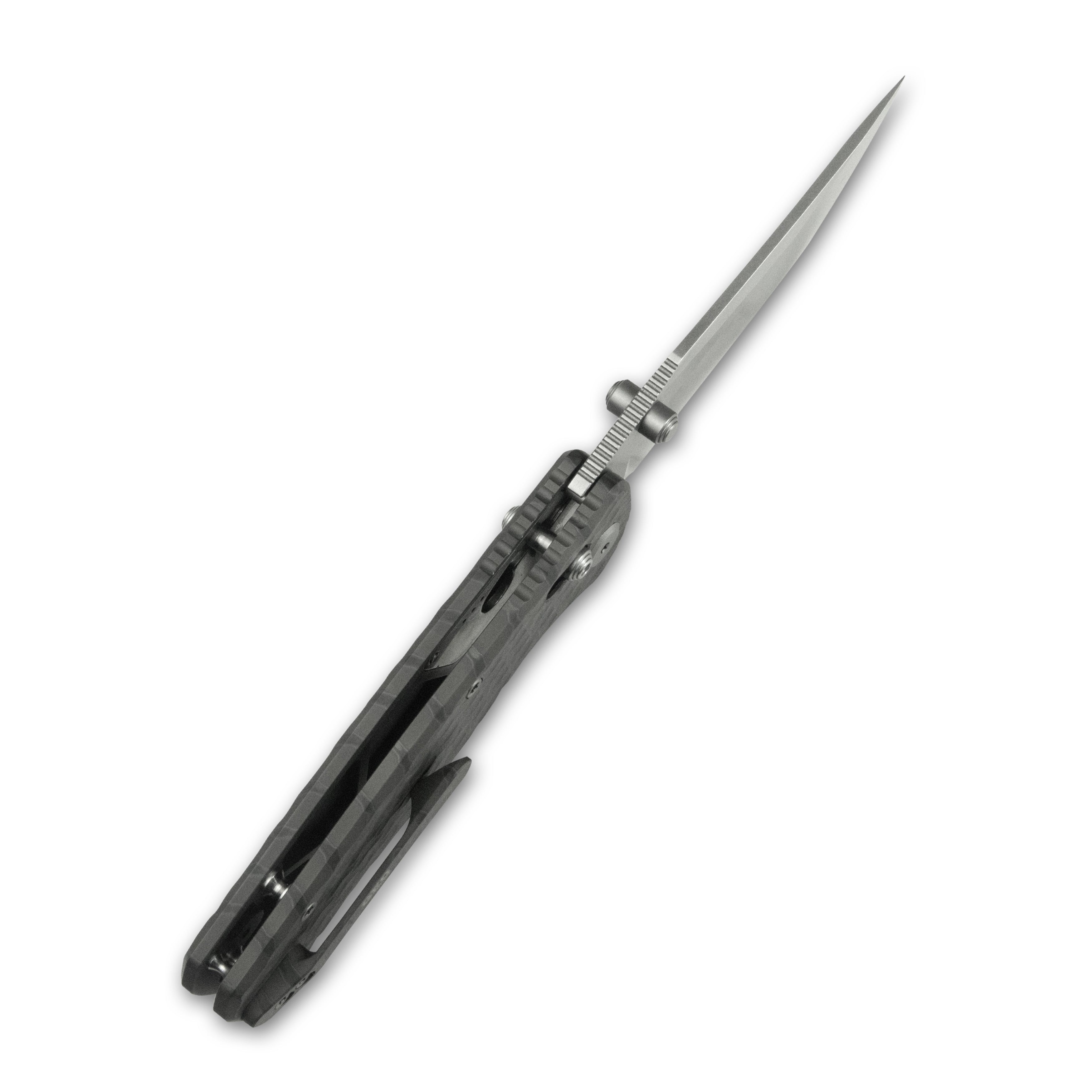 (Pre-order) : Geo knife Sharp Shadow Axis lock Folding Knife  Tiger Stripe Pattern Flamed 6AL4V Titanium Handle 3.4" Stonewash Bohler M390 Blade GEO2504C