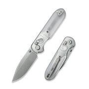 Blade HQ Exclusives SKU : GEO Knife Ethereal Cutter Crossbar lock Folding Knife Clean Acrylic Handle 3.0" Stonewash CPM S90V Blade GEO2402N