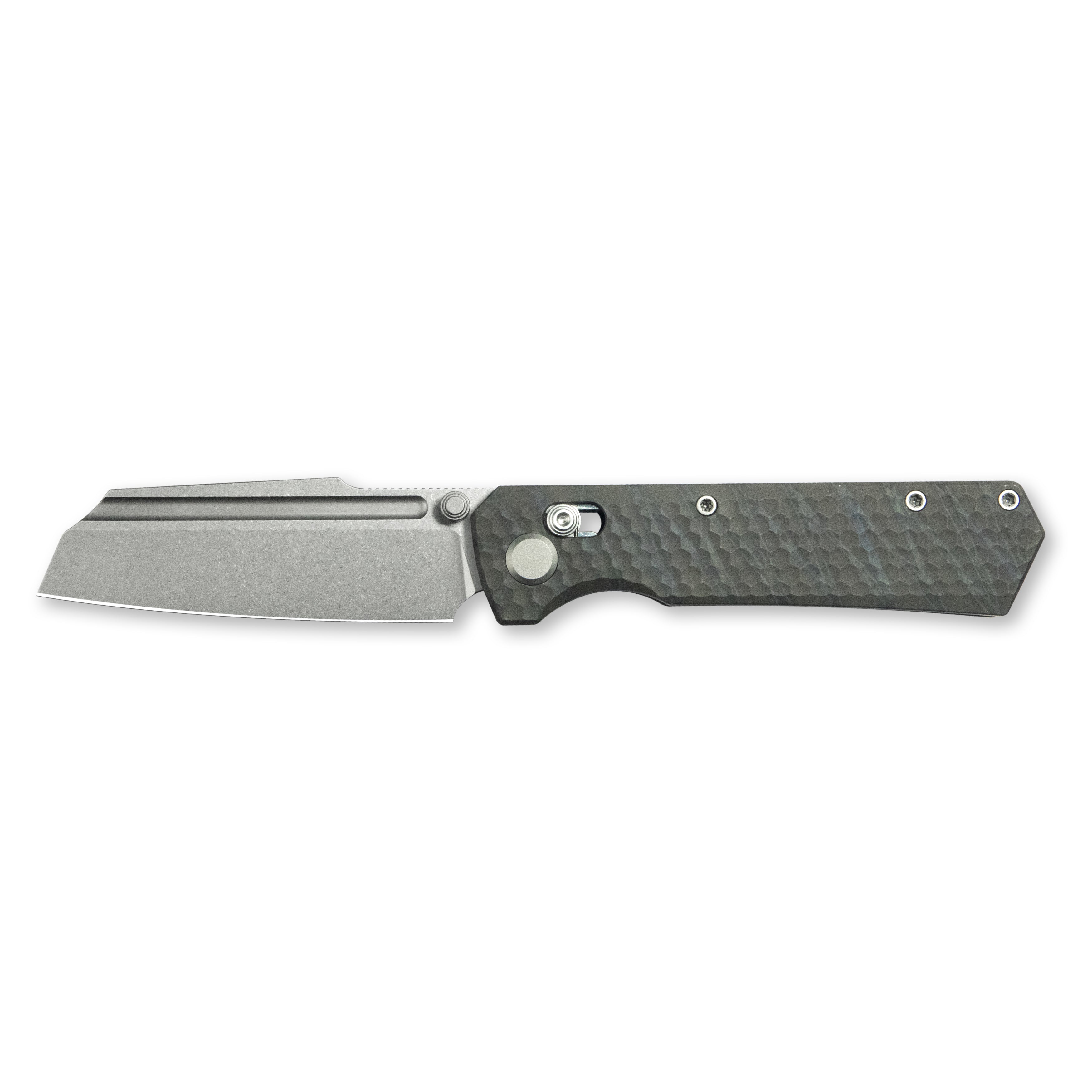 Geo knife Noxiz Axis lock Folding Knife Tiger Stripe Pattern Flamed 6AL4V Titanium Handle 3.1" Stonewash Bohler M390 Blade GEO2506B