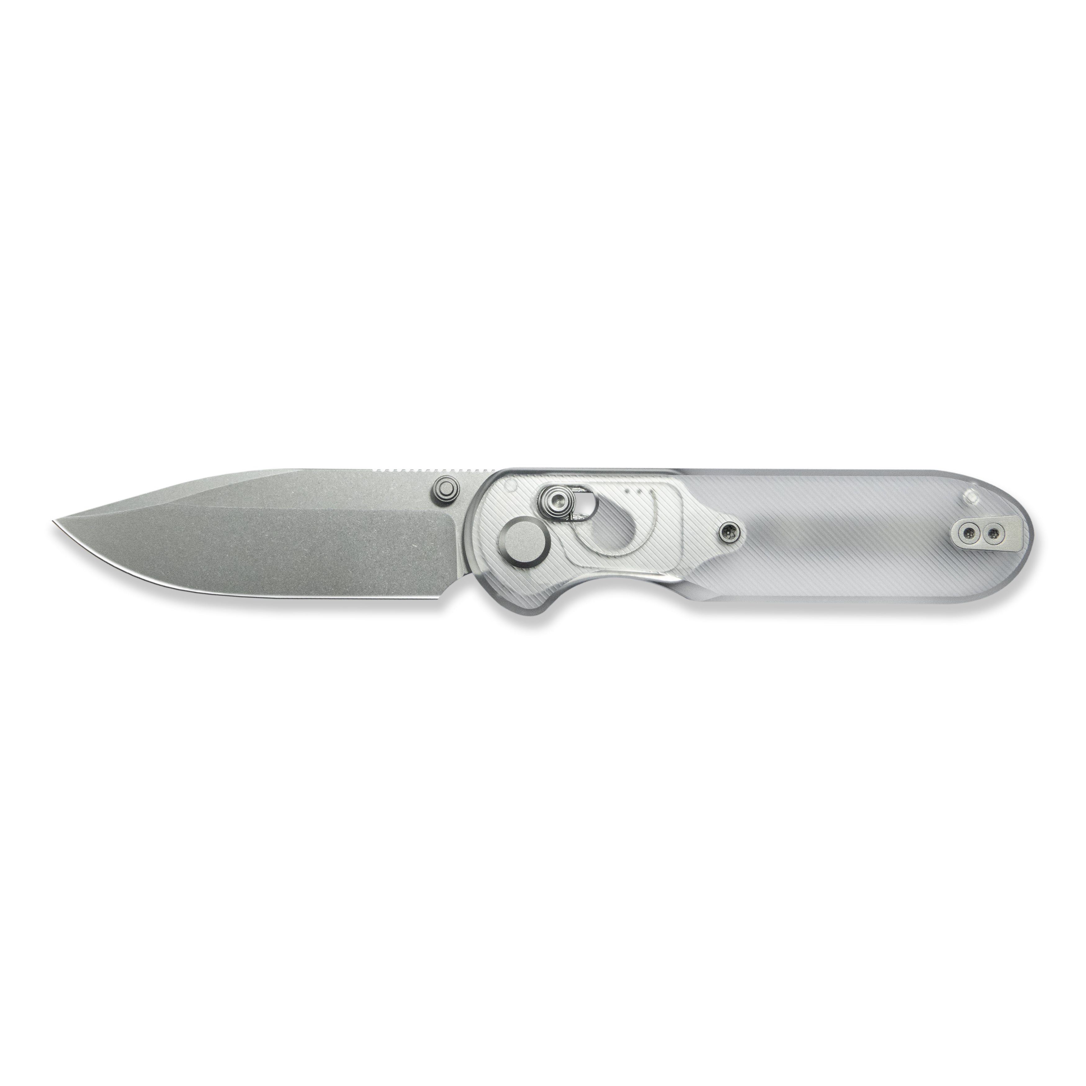 Blade HQ Exclusives SKU : GEO Knife Ethereal Cutter Axis lock Folding Knife Clean Acrylic Handle 3.0" Stonewash CPM S90V Blade GEO2402N