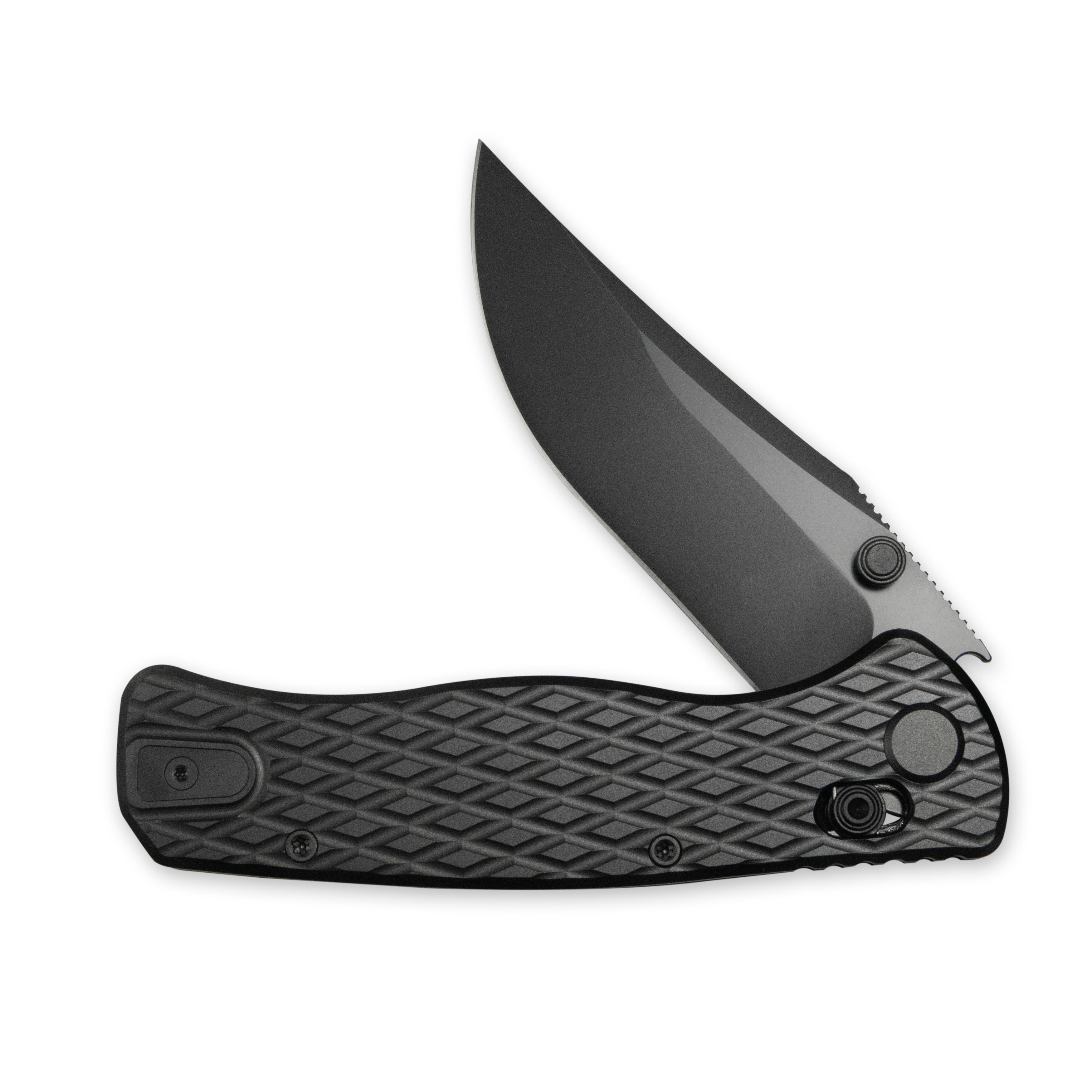 (Pre-order) : Geo knife Sharp Shadow Axis lock Folding Knife Black DLC 6AL4V Titanium Handle 3.3" Black DLC Bohler M390 Blade GEO2504B
