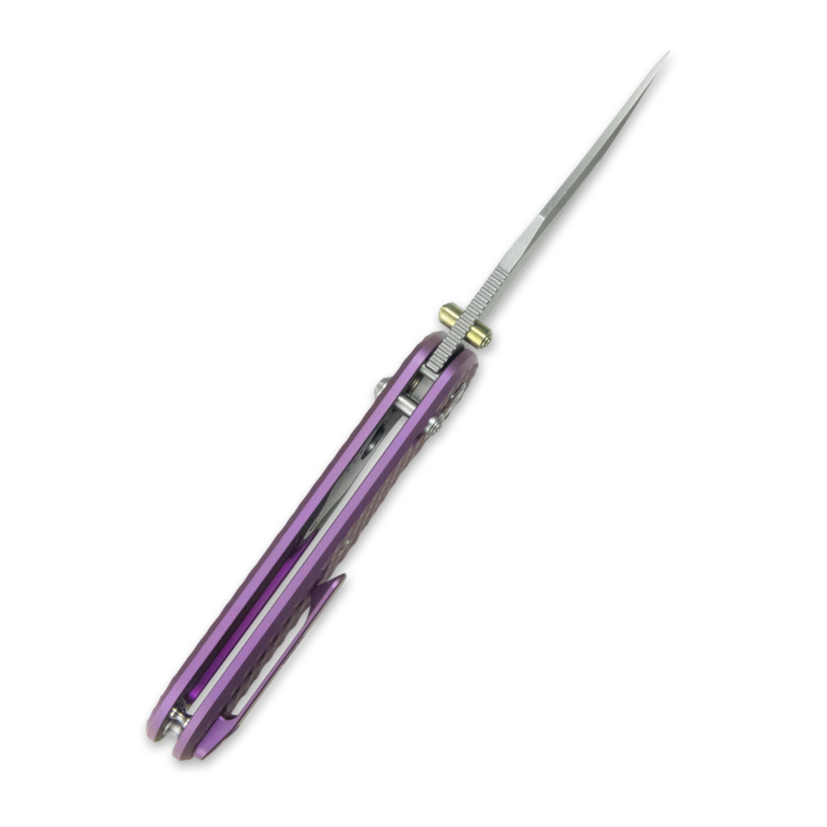 (Pre-order) : Geo knife Ethereal Cutter Axis lock Folding Knife Purple 6AL4V Titanium Handle 3.0" Stonewash Bohler M390 Blade GEO2401I