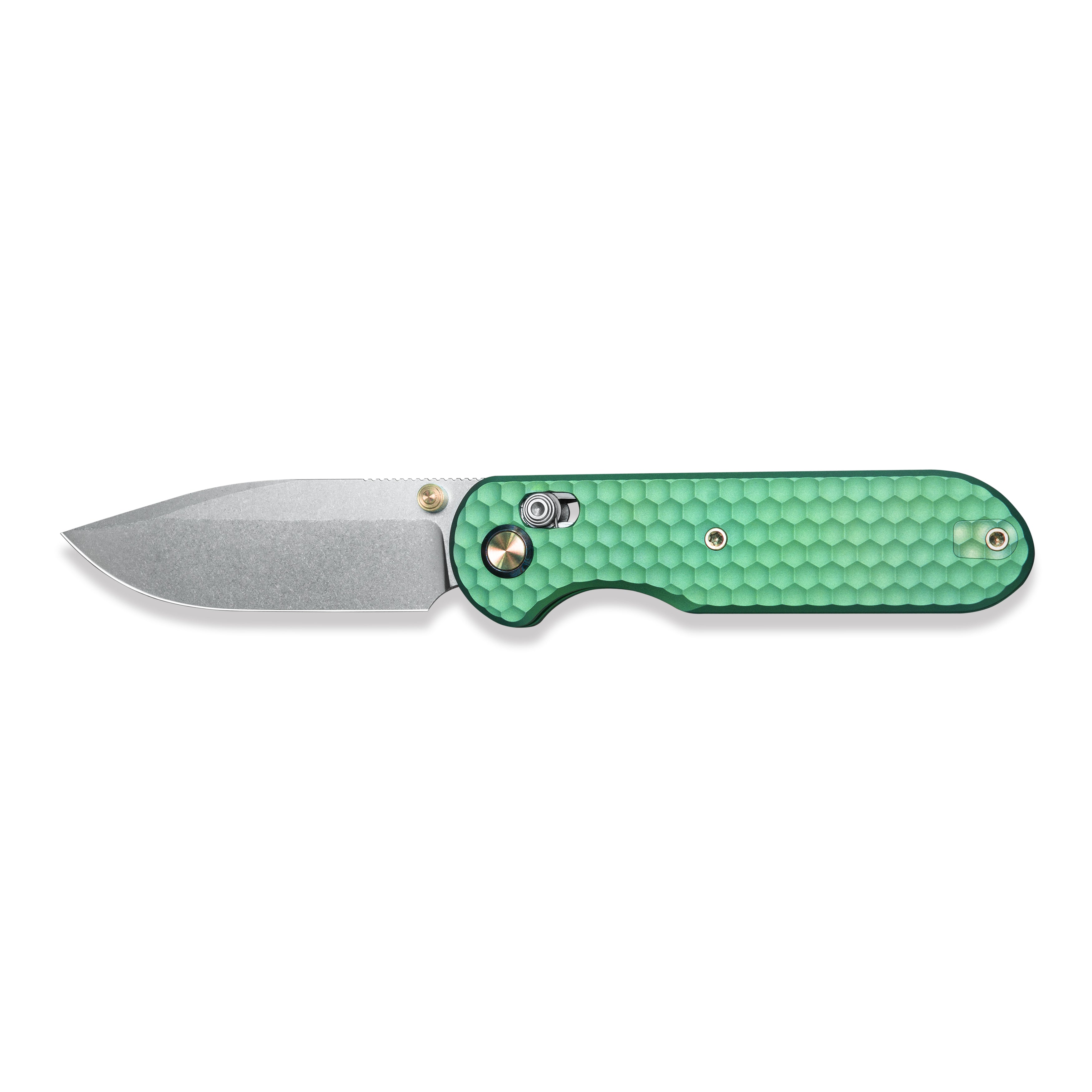 (Pre-order) : Geo knife Ethereal Cutter Axis lock Folding Knife Green 6AL4V Titanium Handle 3.0" Stonewash Bohler M390 Blade GEO2402H