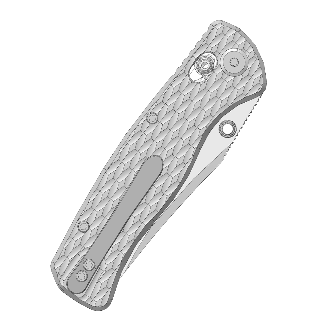 (Pre-order) : Geo knife Sharp Shadow Axis lock Folding Knife Gray 6AL4V Titanium Handle 3.3" Stonewash Bohler M390 Blade GEO2504A