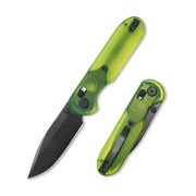 Blade HQ Exclusives SKU : GEO Knife Ethereal Cutter Crossbar lock Folding Knife Green Acrylic Handle 3.0" Black DLC CPM S90V Blade GEO2402Q