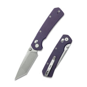 ( Pre-order ) GEO Knife Blaze Crossbar lock Folding Knife Purple G10 Handle 3.3" Stonewash Bohler M390 Blade GEO2503F