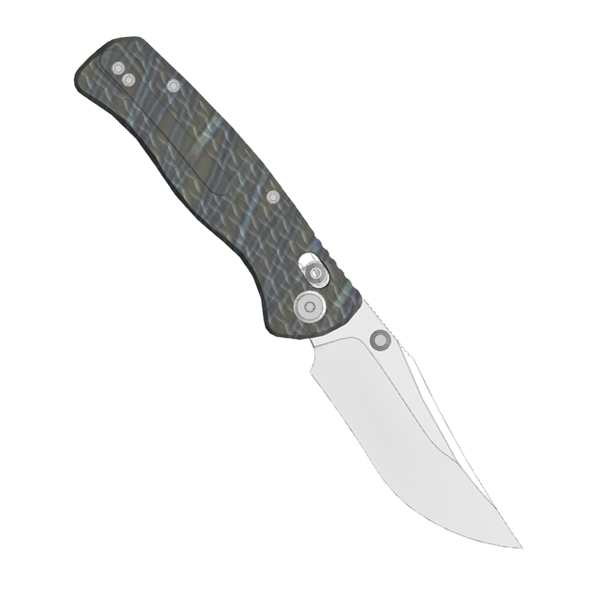 (Pre-order) : Geo knife Sharp Shadow Axis lock Folding Knife  Tiger Stripe Pattern Flamed 6AL4V Titanium Handle 3.4" Stonewash Bohler M390 Blade GEO2504C