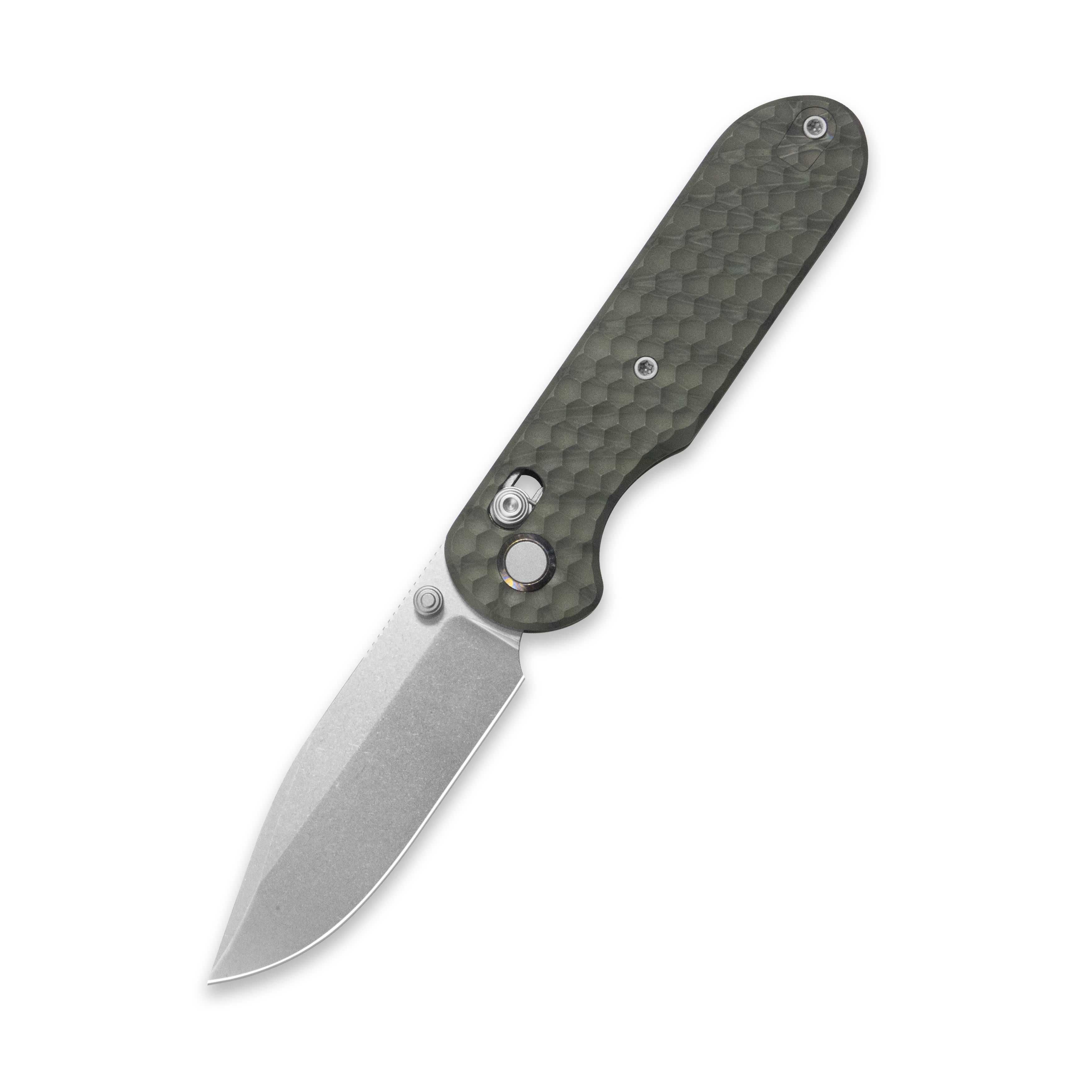Geo knife Ethereal Cutter Axis lock Folding Knife Tiger Stripe Pattern Flamed  6AL4V Titanium Handle 3.0" Stonewash Bohler M390 Blade GEO2402J