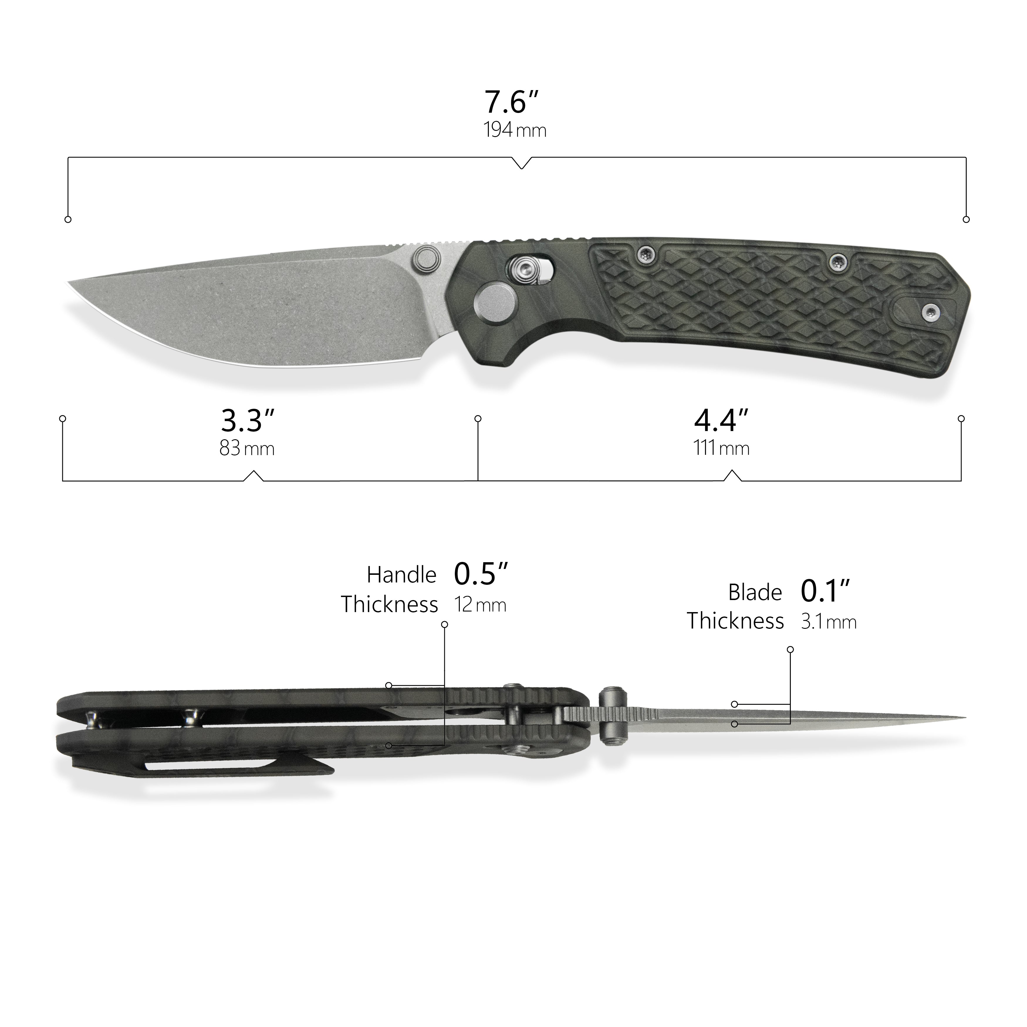 (Pre-order) : Geo knife Blaze Axis lock Folding Knife Tiger Stripe Pattern Flamed  6AL4V Titanium Handle 3.4" Stonewash Bohler M390 Blade GEO2502C