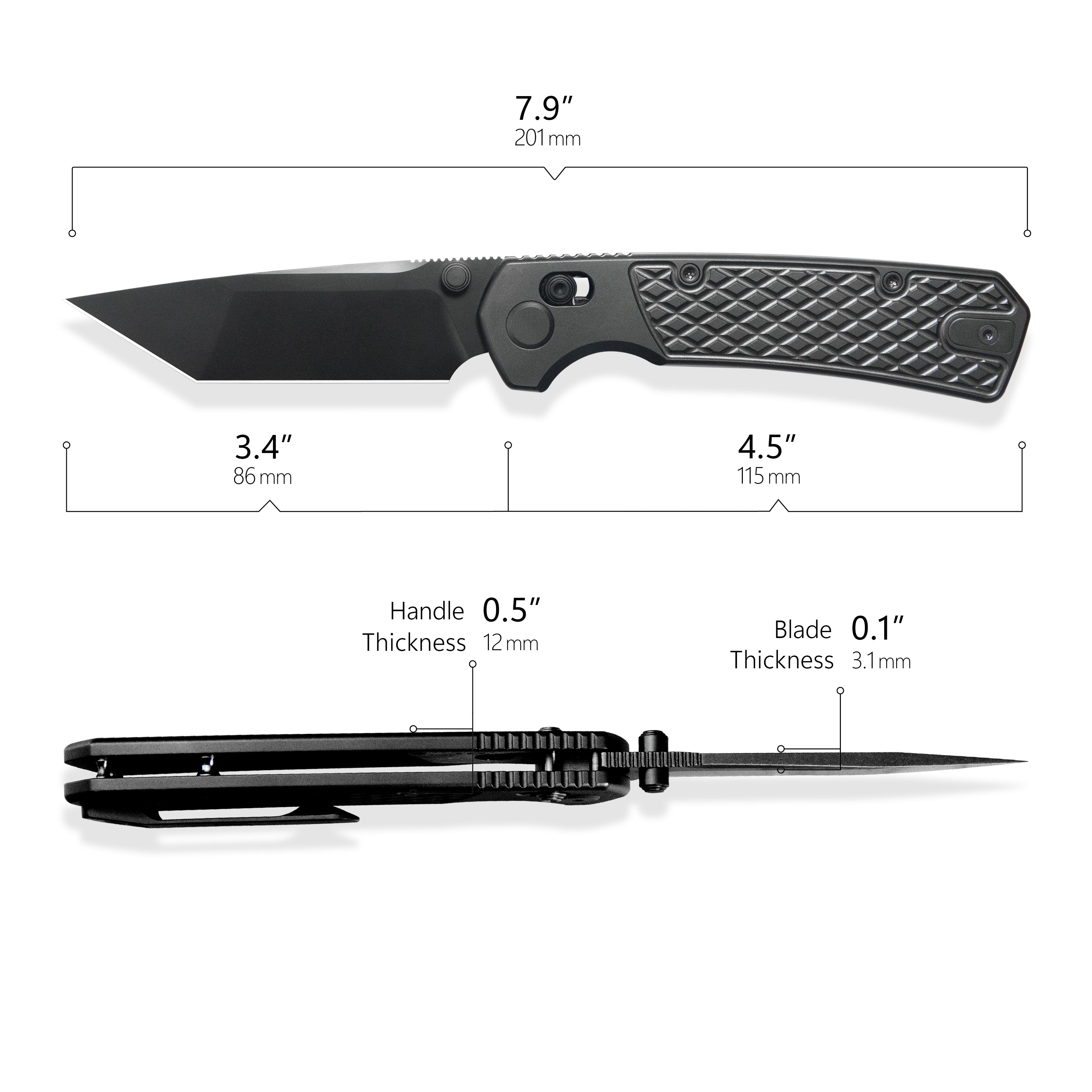 Geo knife Blaze Axis lock Folding Knife Black DLC 6AL4V Titanium Handl