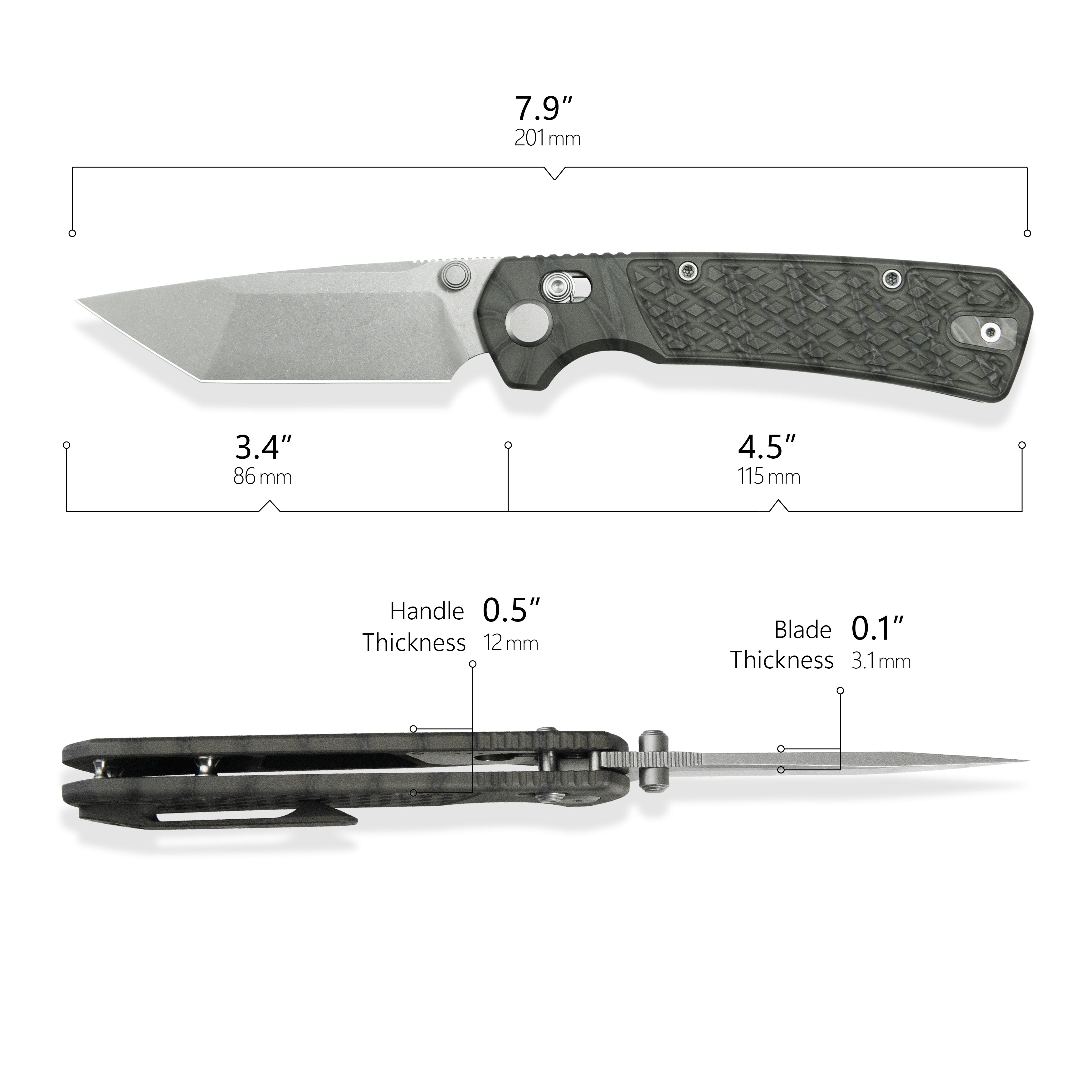 (Pre-order) : Geo knife Blaze Axis lock Folding Knife  Tiger Stripe Pattern Flamed 6AL4V Titanium Handle 3.4" Stonewash Bohler M390 Blade GEO2503C