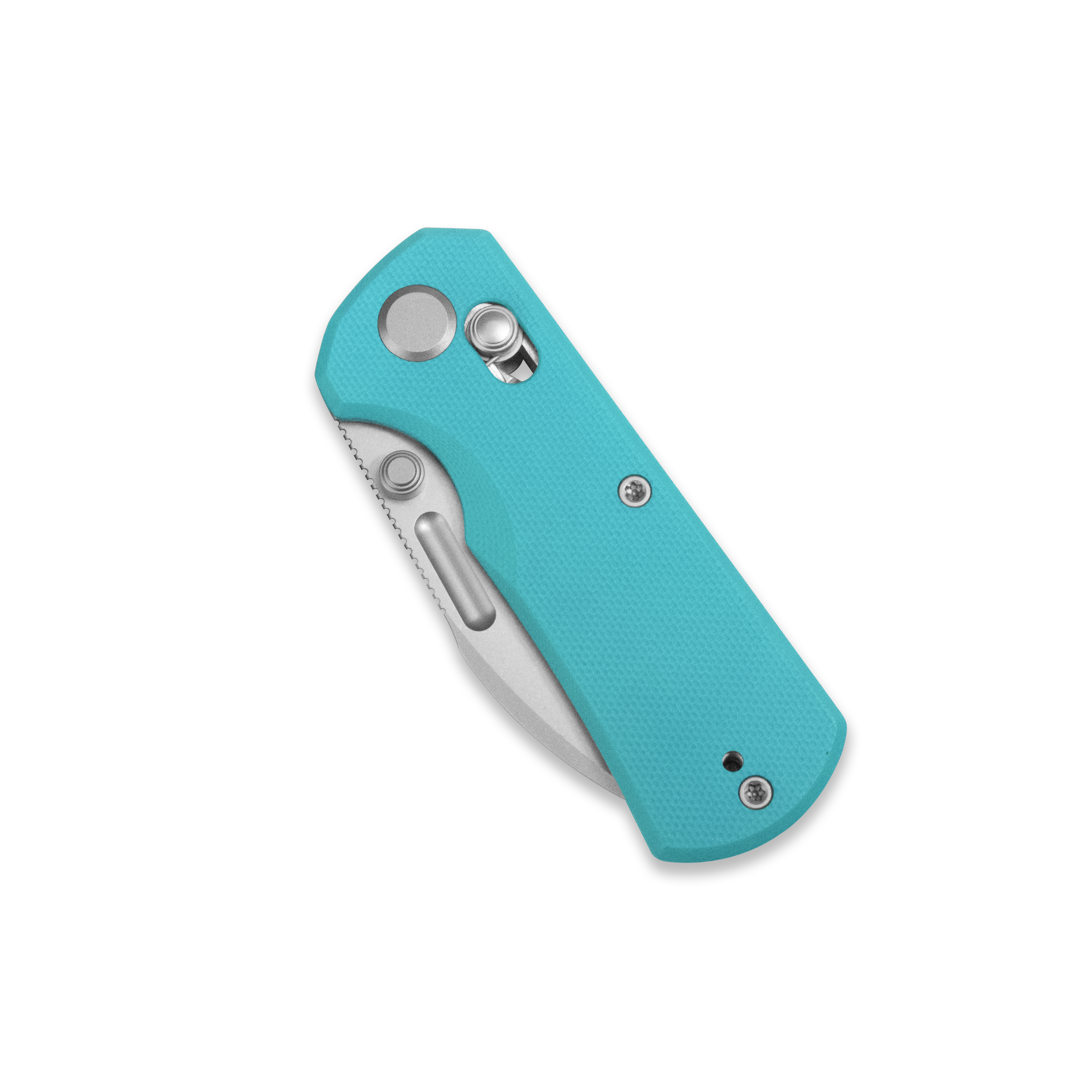 GEO Knife Belluf Crossbar lock Folding Knife Tiffany Blue G10 Handle 2.4" Stonewash Bohler M390 Blade GEO2508B