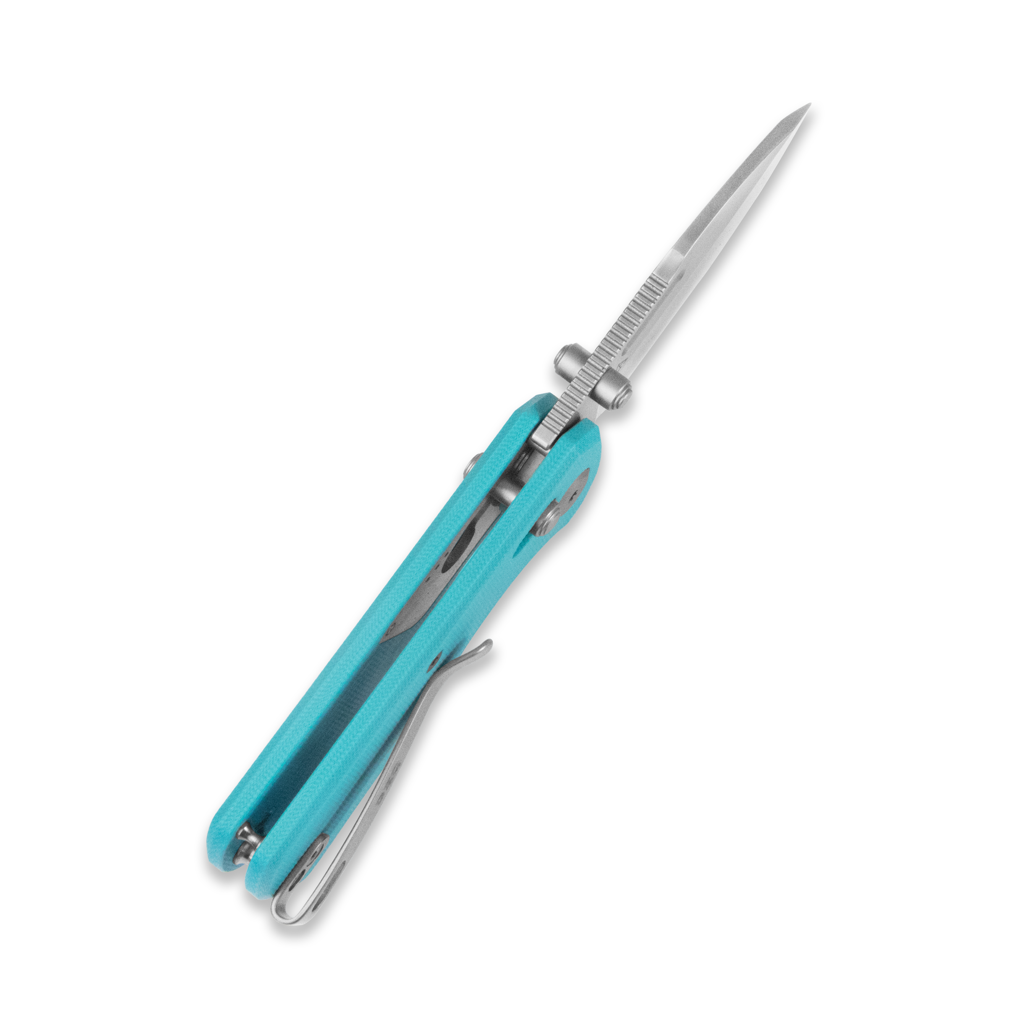 GEO Knife Belluf Crossbar lock Folding Knife Tiffany Blue G10 Handle 2.4" Stonewash Bohler M390 Blade GEO2508B