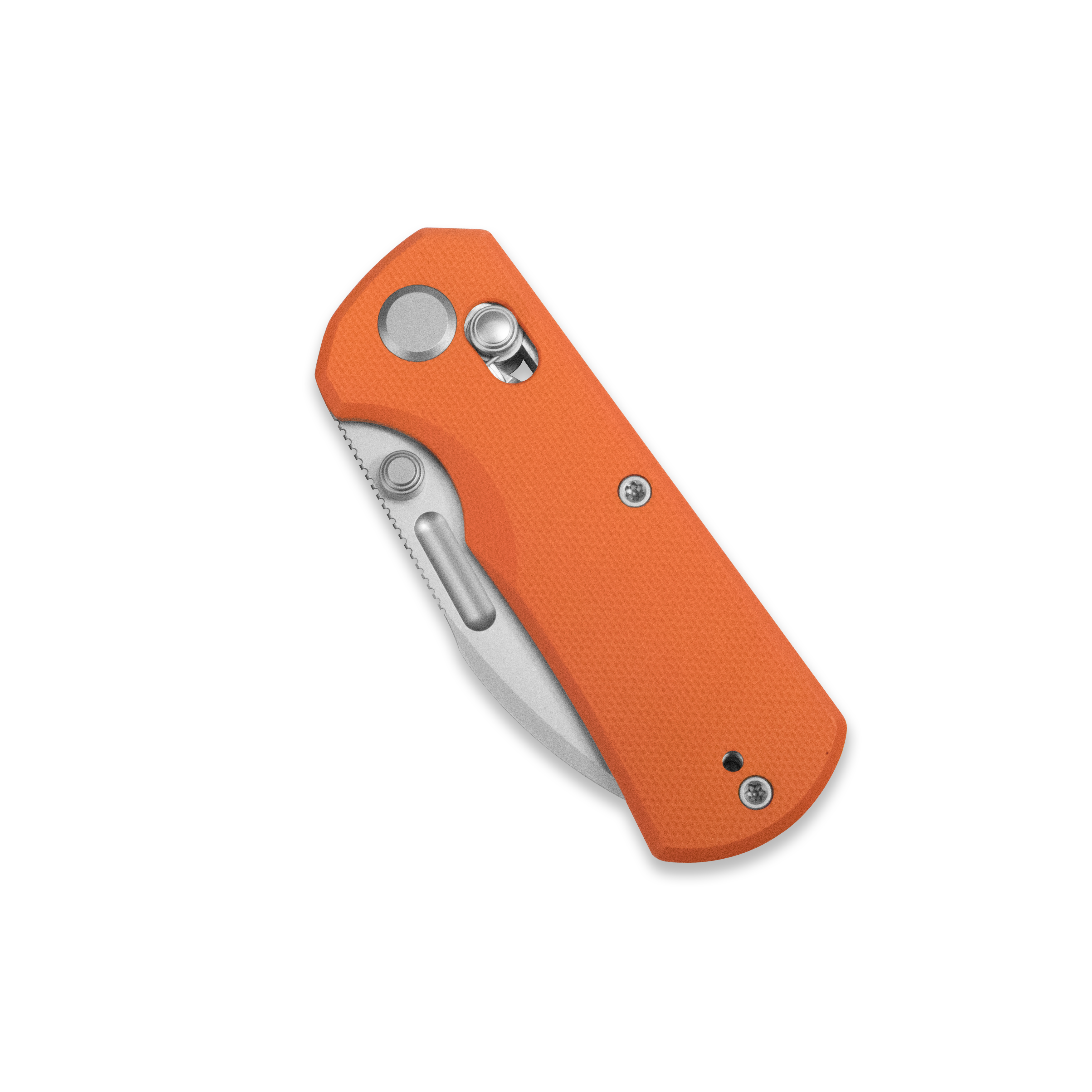 GEO Knife Belluf Crossbar lock Folding Knife Orange G10 Handle 2.4" Stonewash Bohler M390 Blade GEO2508D