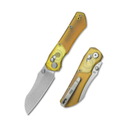 GEO Knife Komodo Crossbar lock Folding Knife Ultem Handle 3.1" Stonewash Bohler M390 Blade GEO2509K