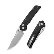 GEO Knife Cirex Crossbar lock Folding Knife Black G10 Handle 3.5" Stonewash Bohler M390 Blade GEO2601A