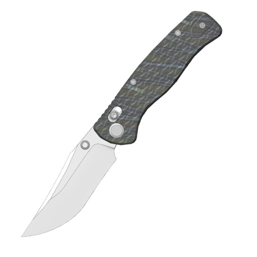 (Pre-order) : Geo knife Sharp Shadow Axis lock Folding Knife  Tiger Stripe Pattern Flamed 6AL4V Titanium Handle 3.4" Stonewash Bohler M390 Blade GEO2504C