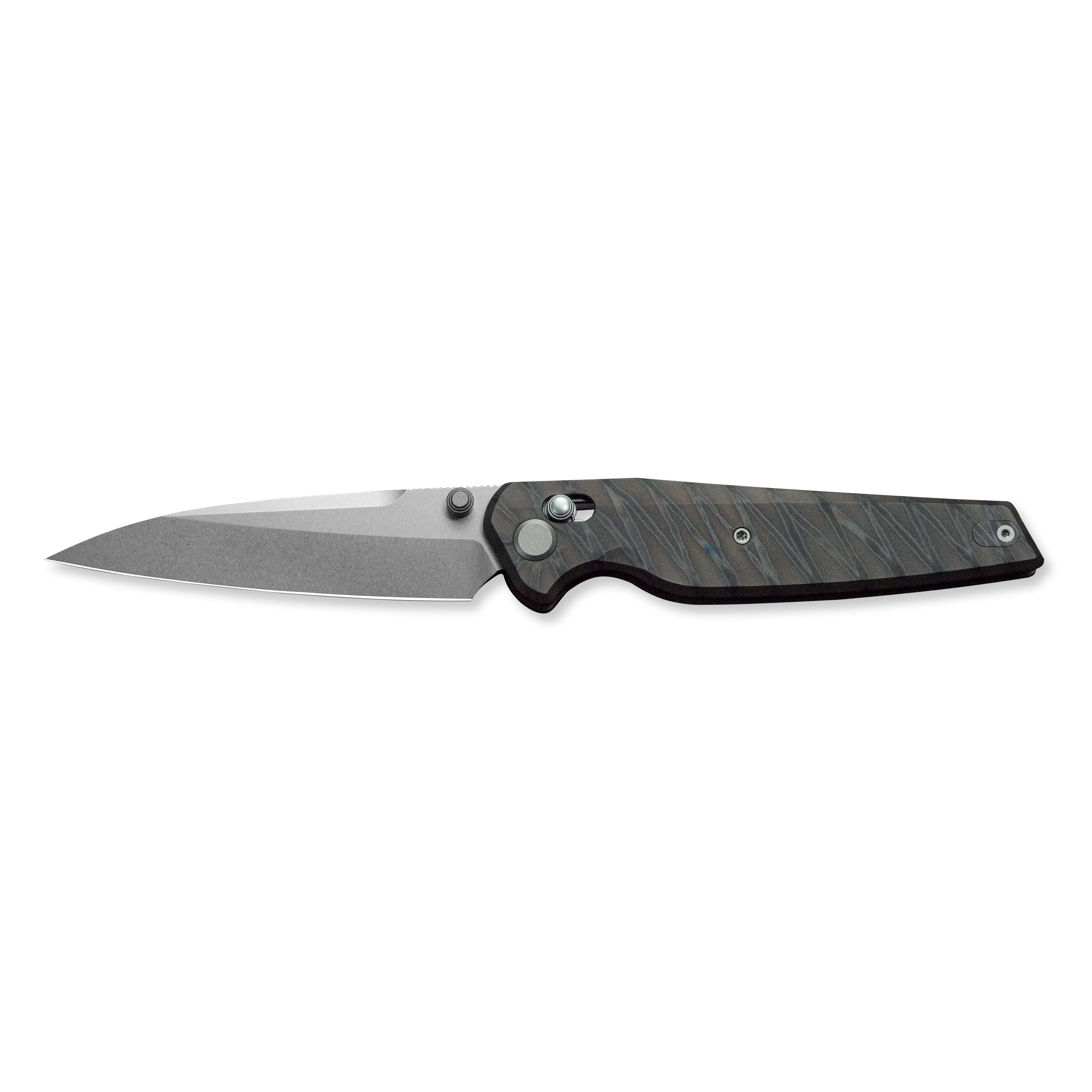 (Pre-order) : Geo knife FANTASM Axis lock Folding Knife Tiger Stripe Pattern Flamed  6AL4V Titanium Handle 3.9" Stonewash Bohler M390 Blade GEO2505B