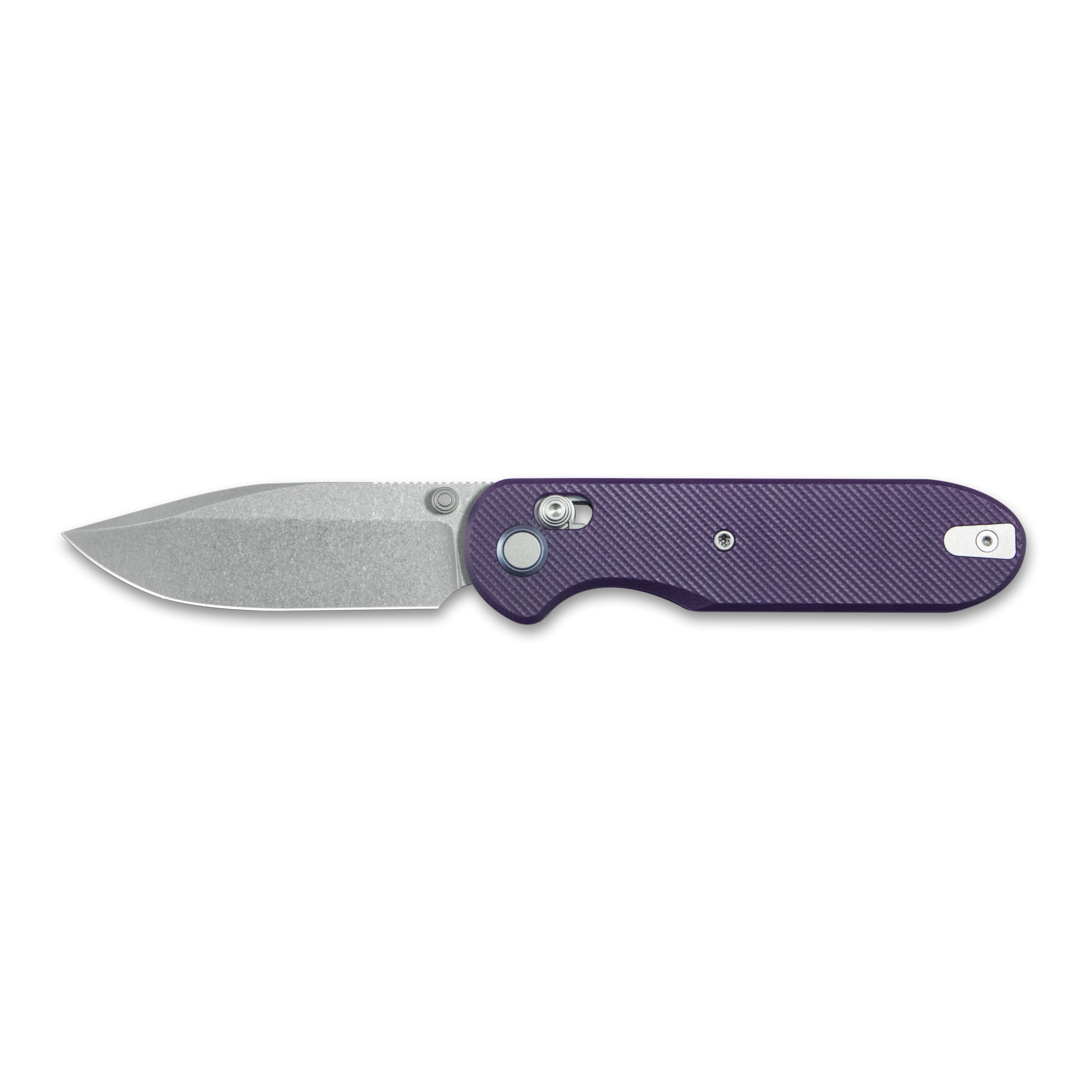 (Pre-order) : Geo knife Ethereal Cutter Axis lock Folding Knife Purple G10 Handle 3.0" Stonewash Bohler M390 Blade GEO2402L