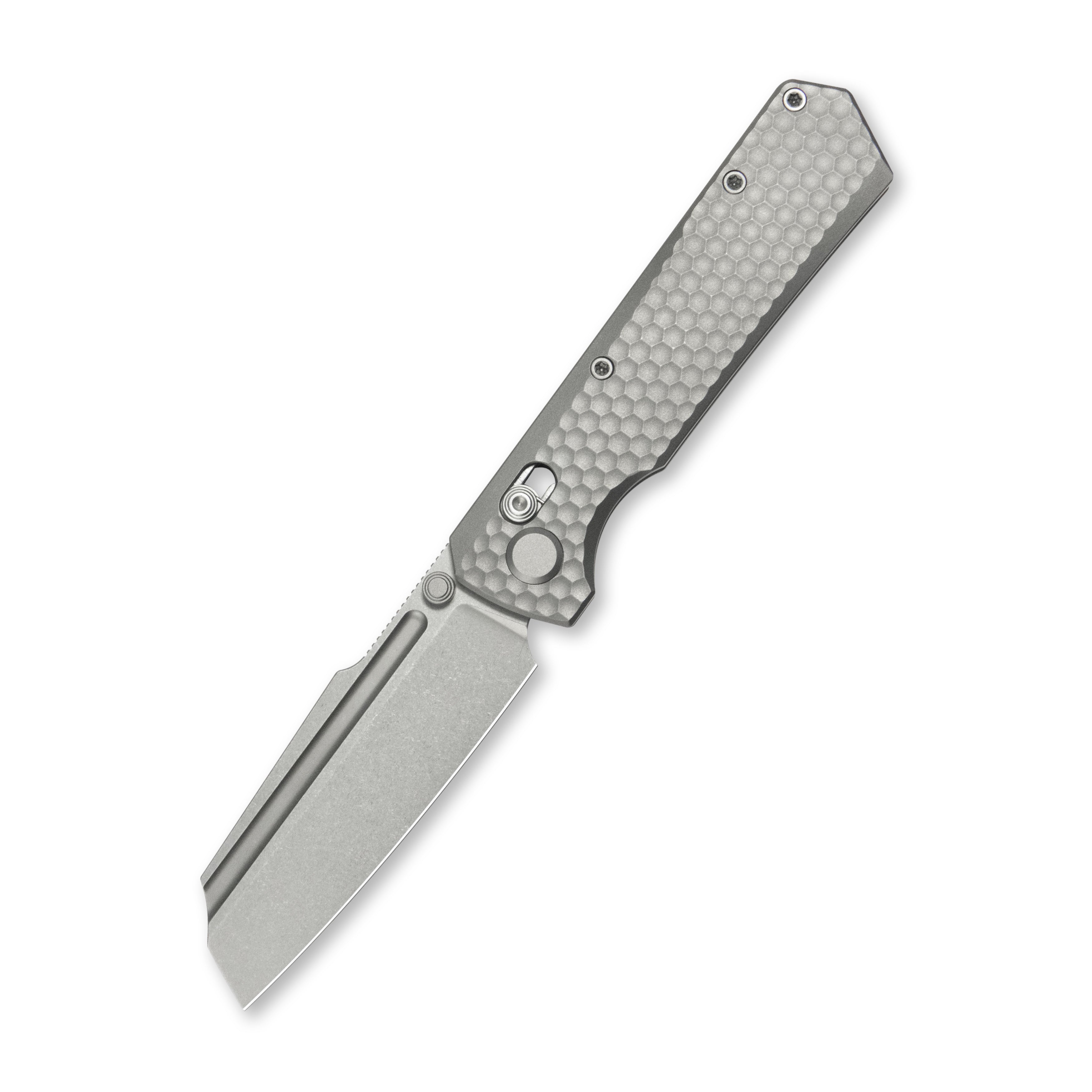 nao-G GEO Knife Noxiz Crossbar lock Folding Knife Gray 6AL4V Titanium Handle