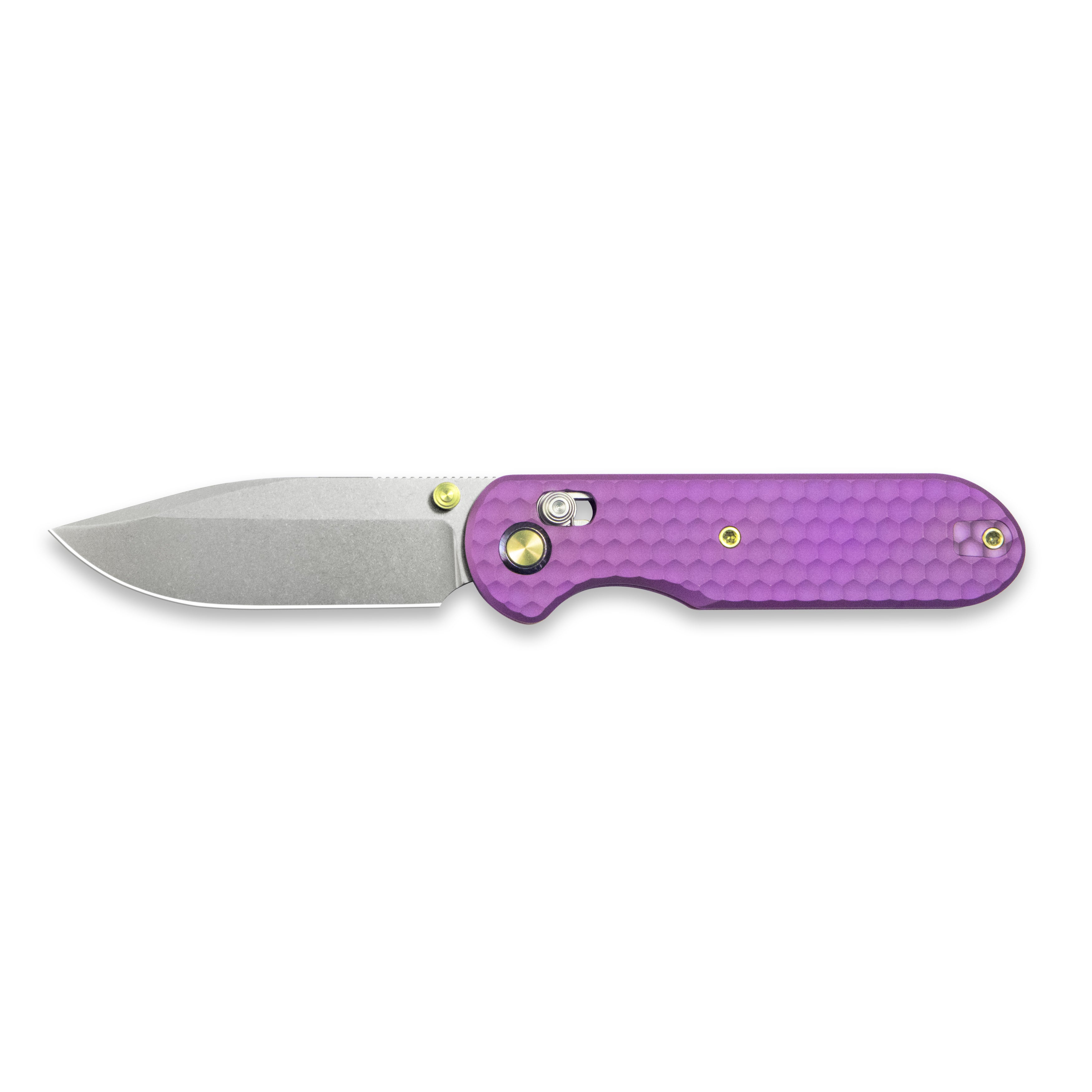 GEO Knife Ethereal Cutter Crossbar lock Folding Knife Purple 6AL4V Tit