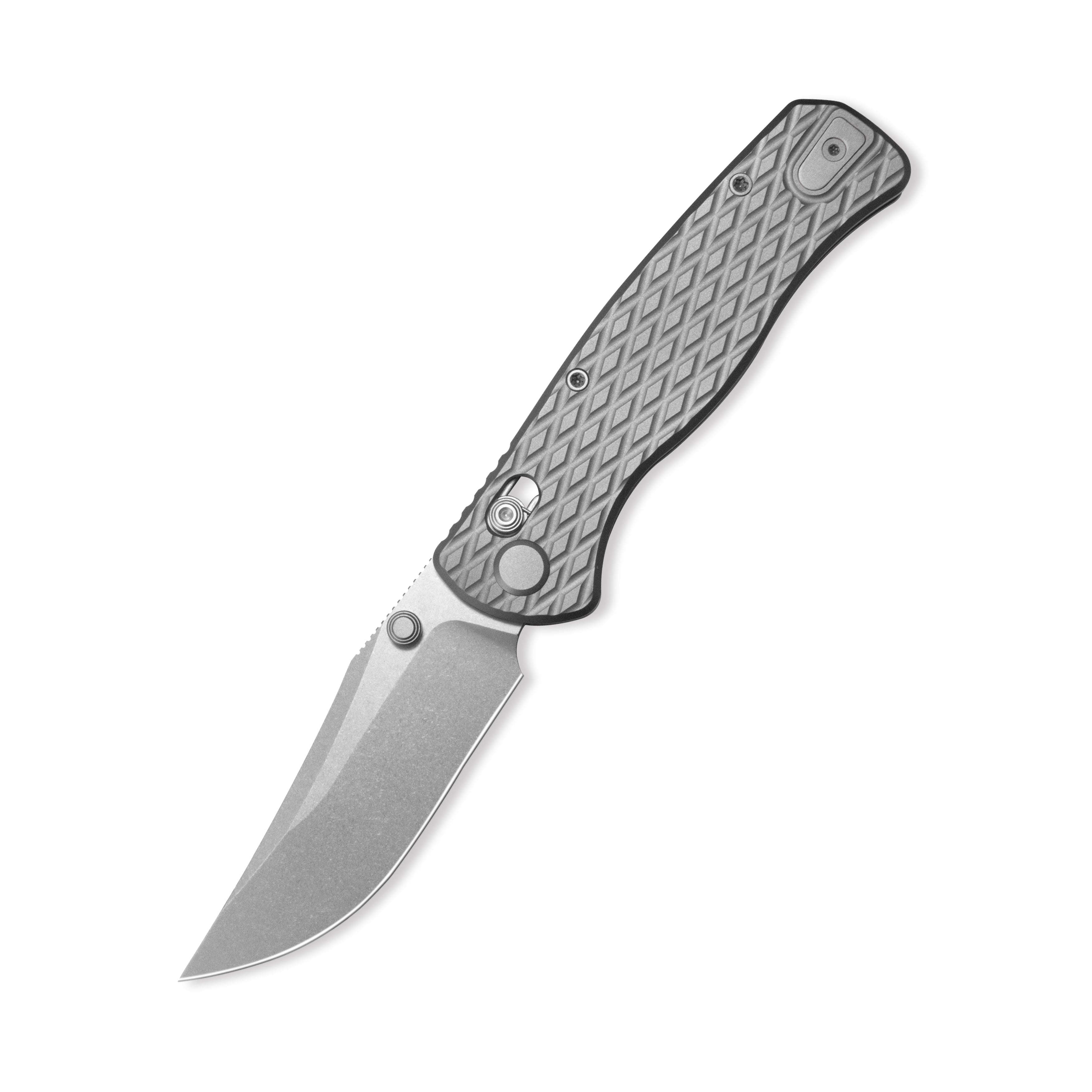 (Pre-order) : Geo knife Sharp Shadow Axis lock Folding Knife Gray 6AL4V Titanium Handle 3.3" Stonewash Bohler M390 Blade GEO2504A