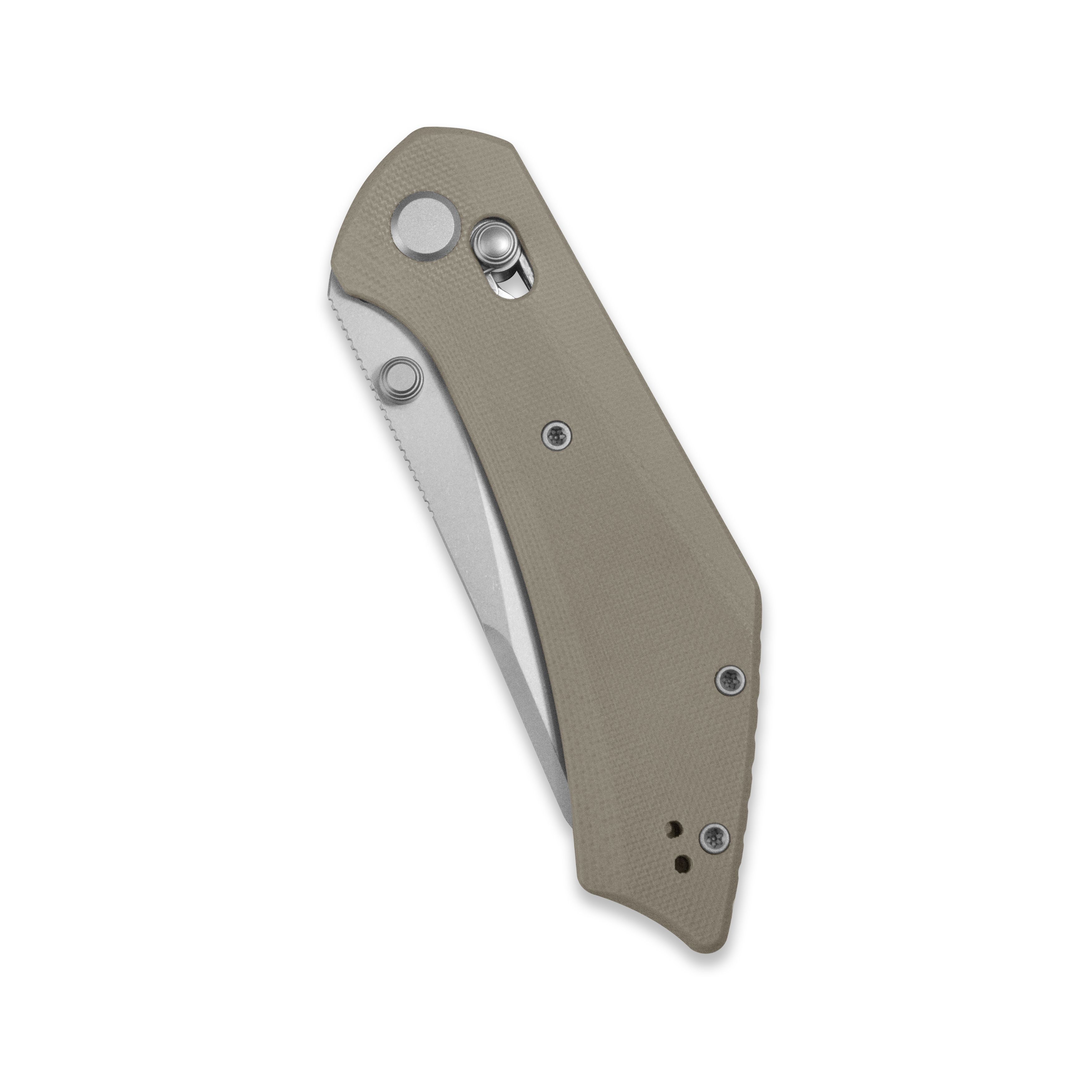 GEO Knife DIVID Crossbar lock Folding Knife Khaki G10 Handle 3.3" Stonewash Bohler M390 Blade GEO2507J