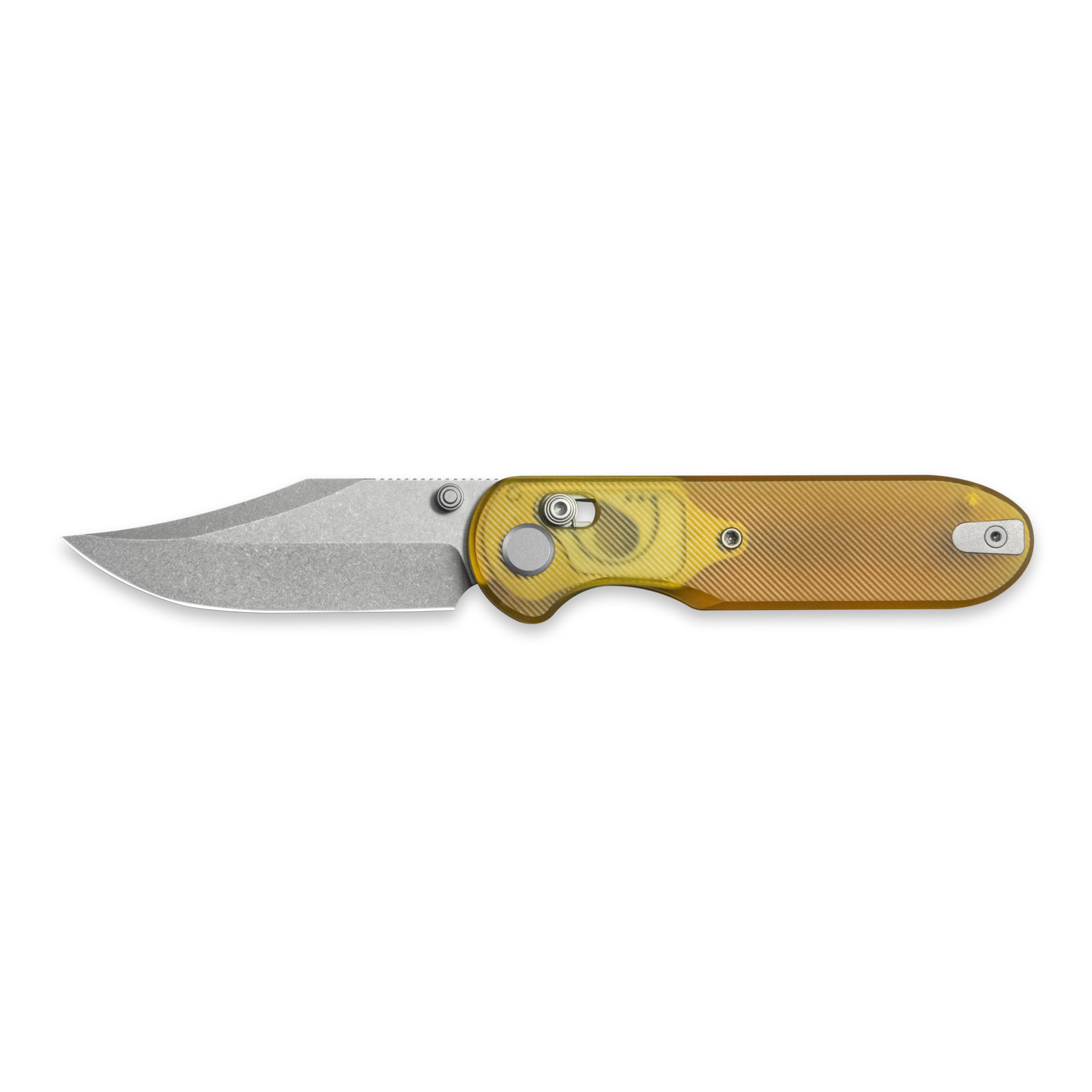 Geo knife Ethereal Cutter Axis lock Folding Knife Ultem Handle 3.03" Stonewash Bohler M390 Blade GEO2401E