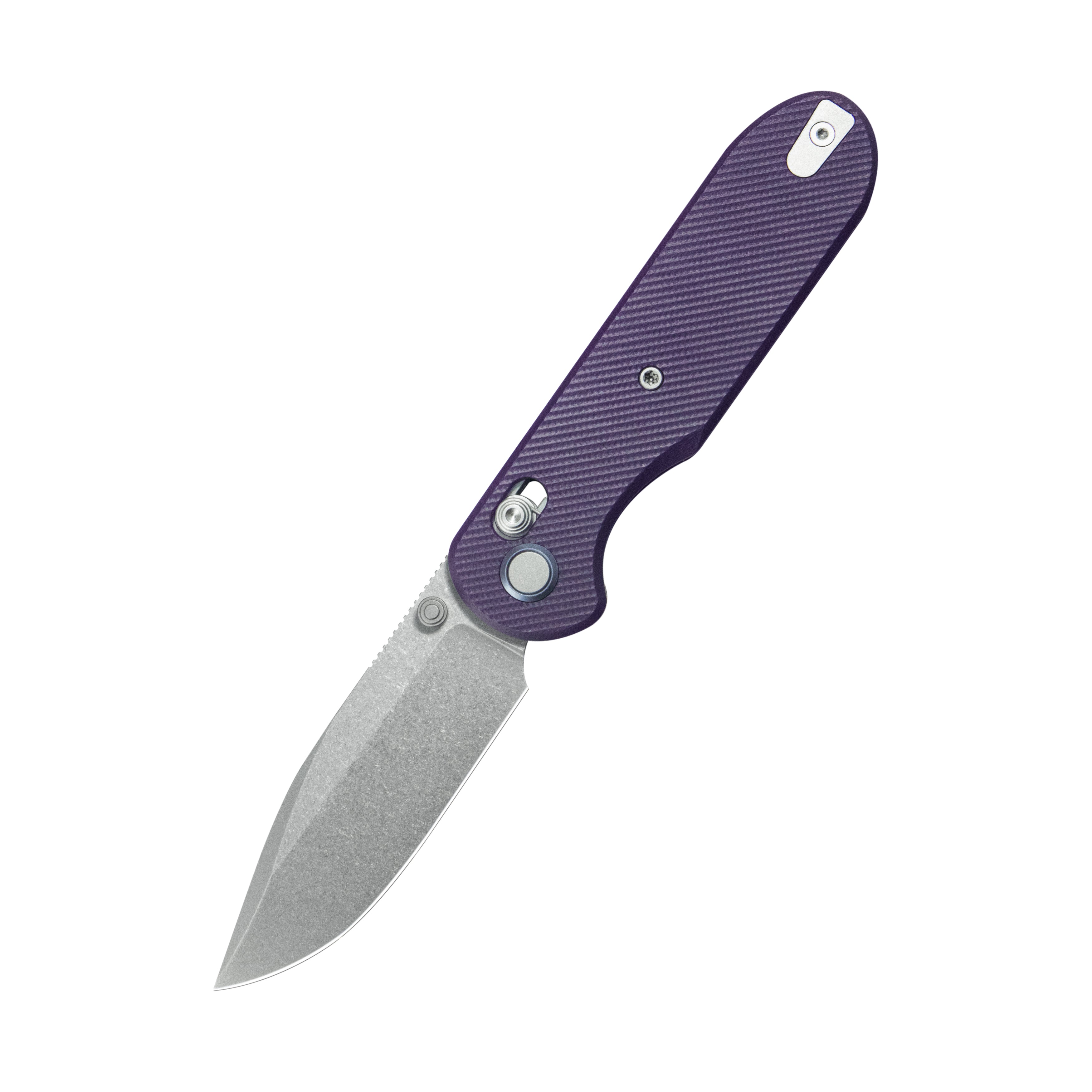 (Pre-order) : Geo knife Ethereal Cutter Axis lock Folding Knife Purple G10 Handle 3.03" Stonewash Bohler M390 Blade GEO2402L