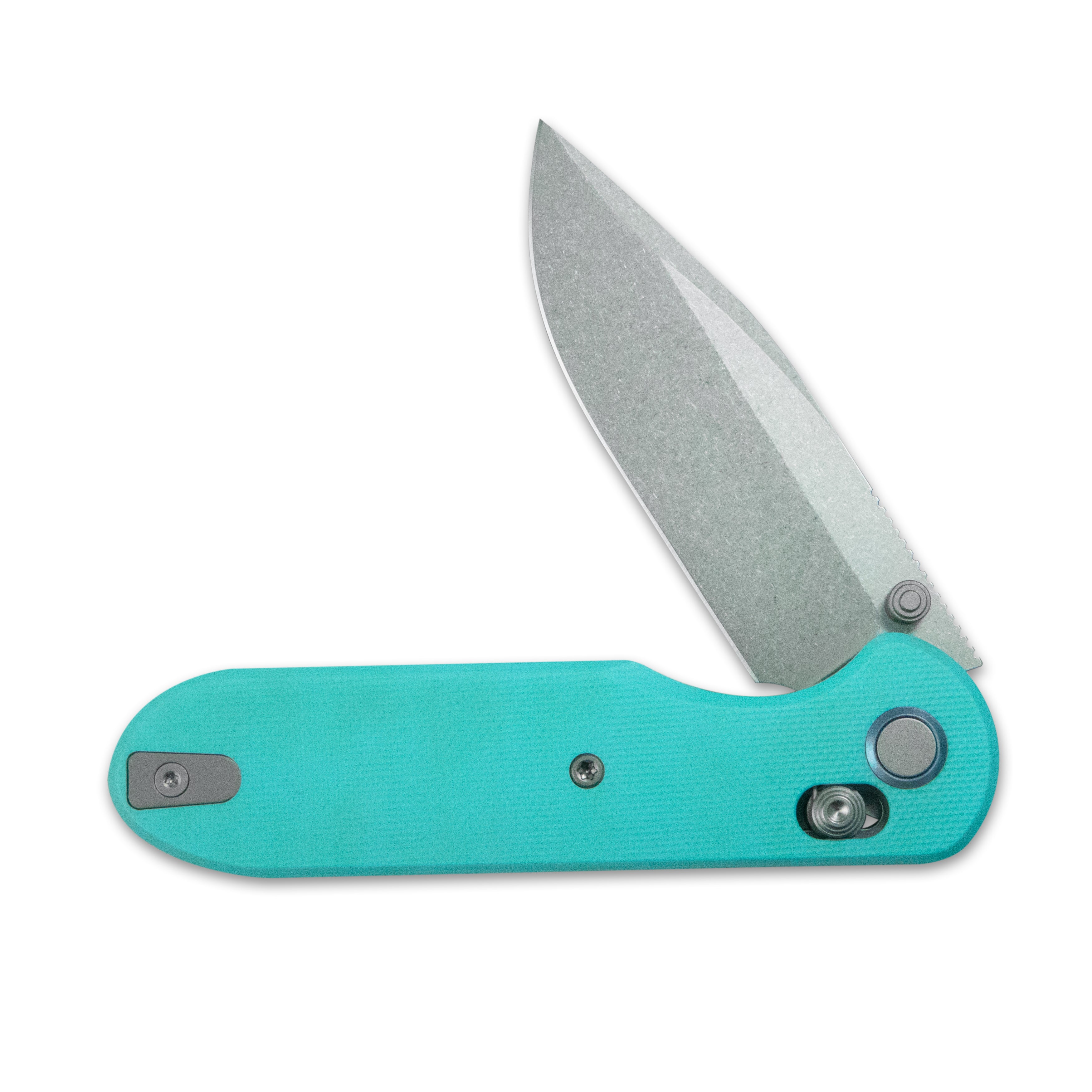 (Pre-order) : Geo knife Ethereal Cutter Axis lock Folding Knife Tiffany Blue G10 Handle 3.0" Stonewash Bohler M390 Blade GEO2402G
