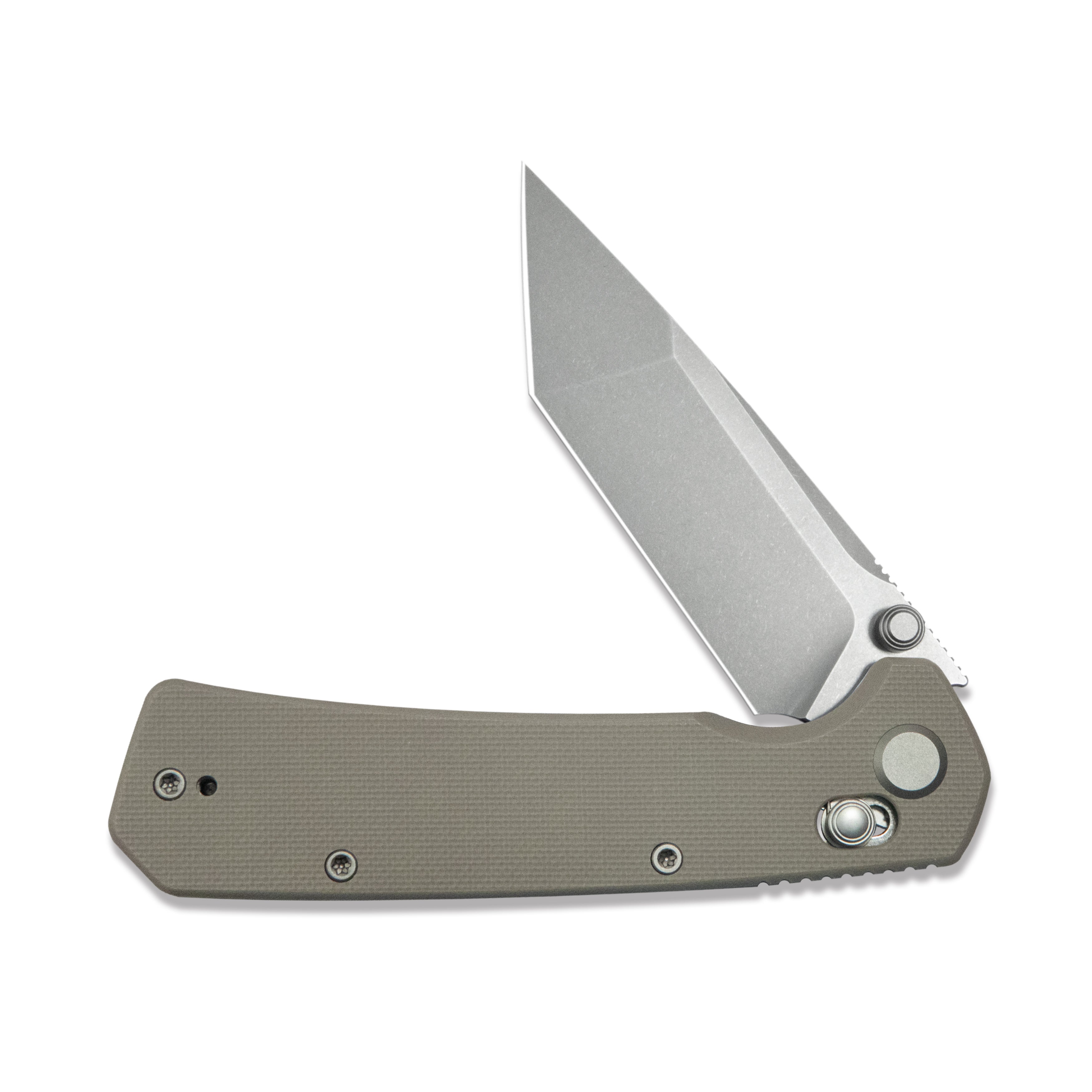 ( Pre-order ) GEO Knife Blaze Crossbar lock Folding Knife Khaki G10 Handle 3.3" Stonewash Bohler M390 Blade GEO2503I