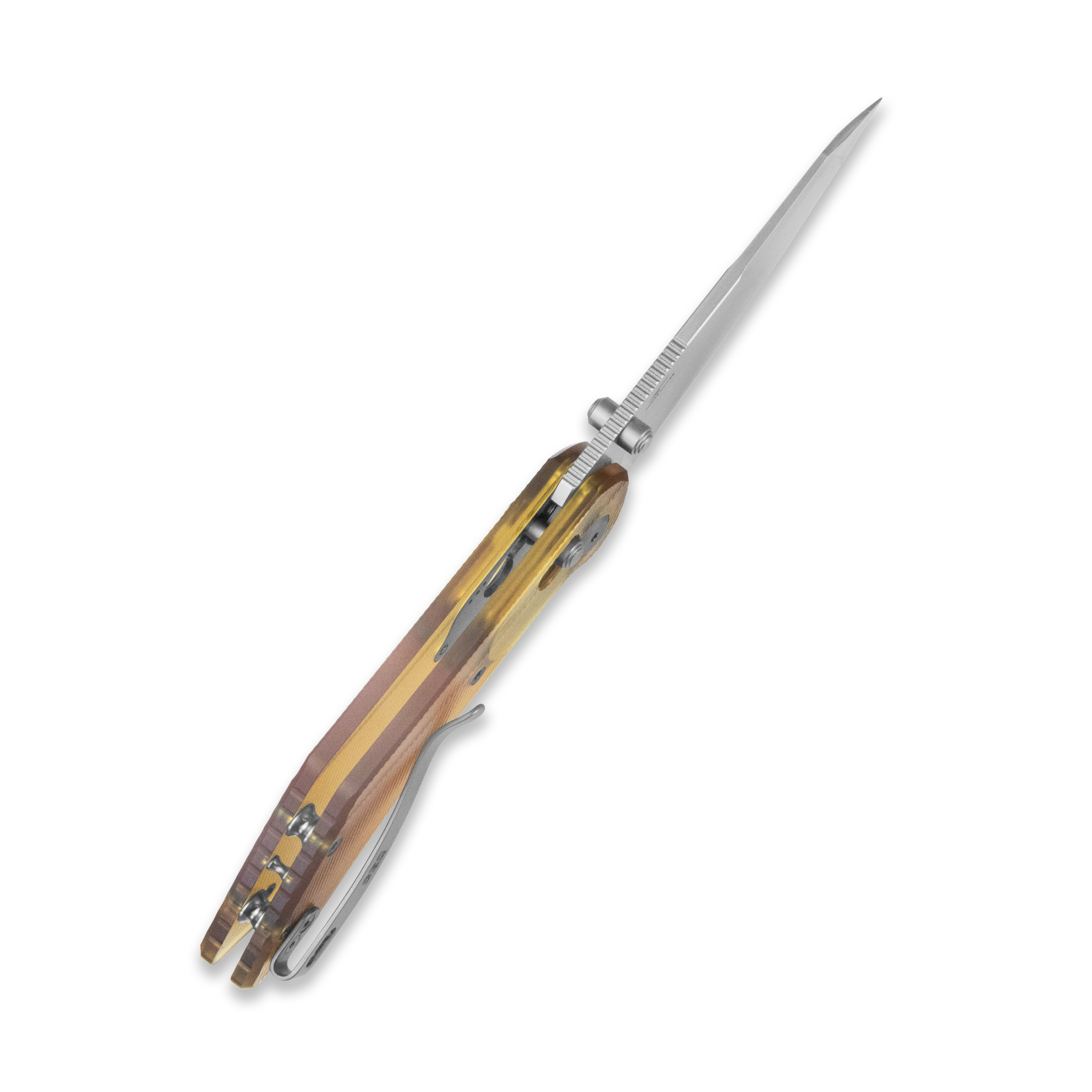 GEO Knife DIVID Crossbar lock Folding Knife Ultem Handle 3.3" Stonewash Bohler M390 Blade GEO2507K