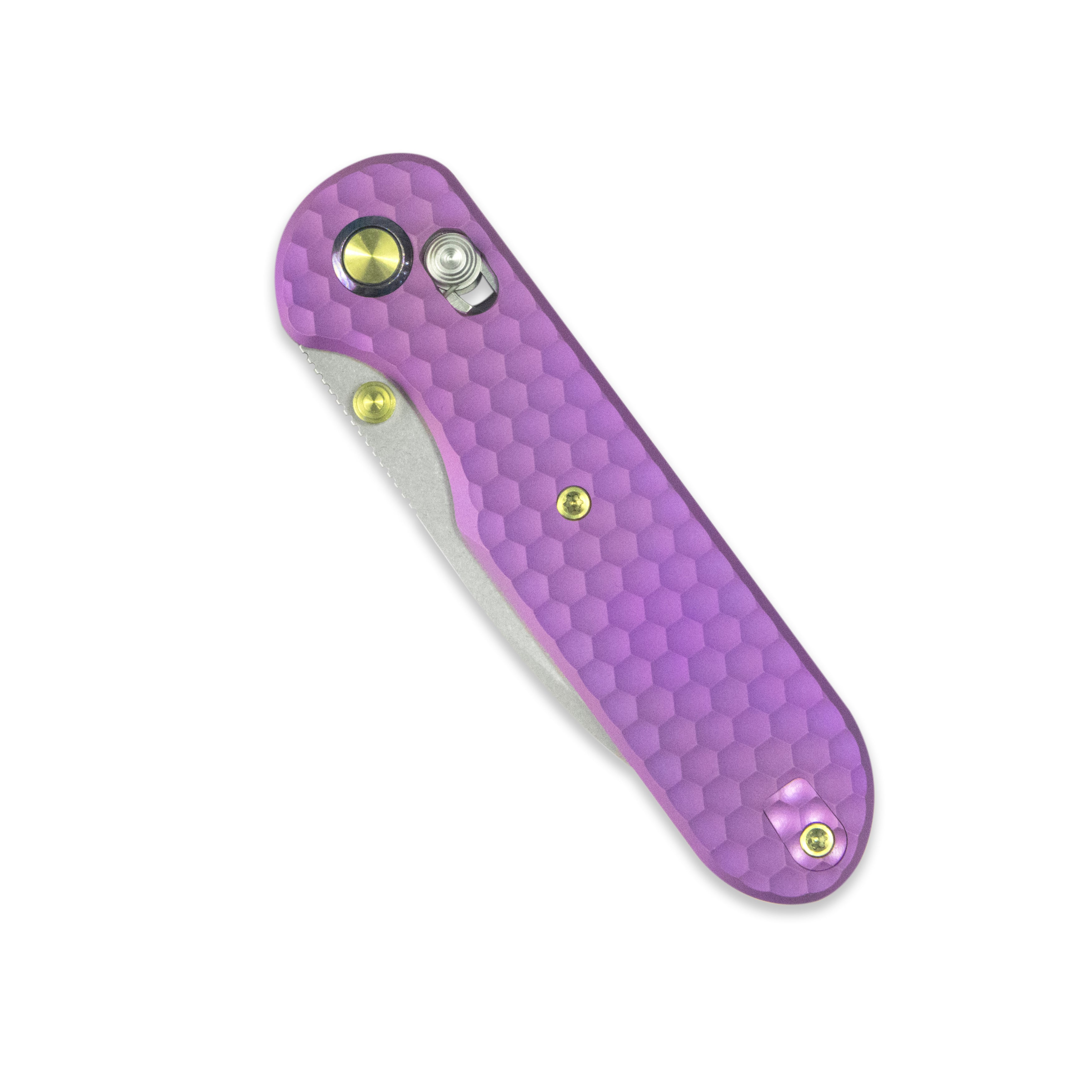 Geo knife Ethereal Cutter Axis lock Folding Knife Purple 6AL4V Titanium Handle 3.0" Stonewash Bohler M390 Blade GEO2402I