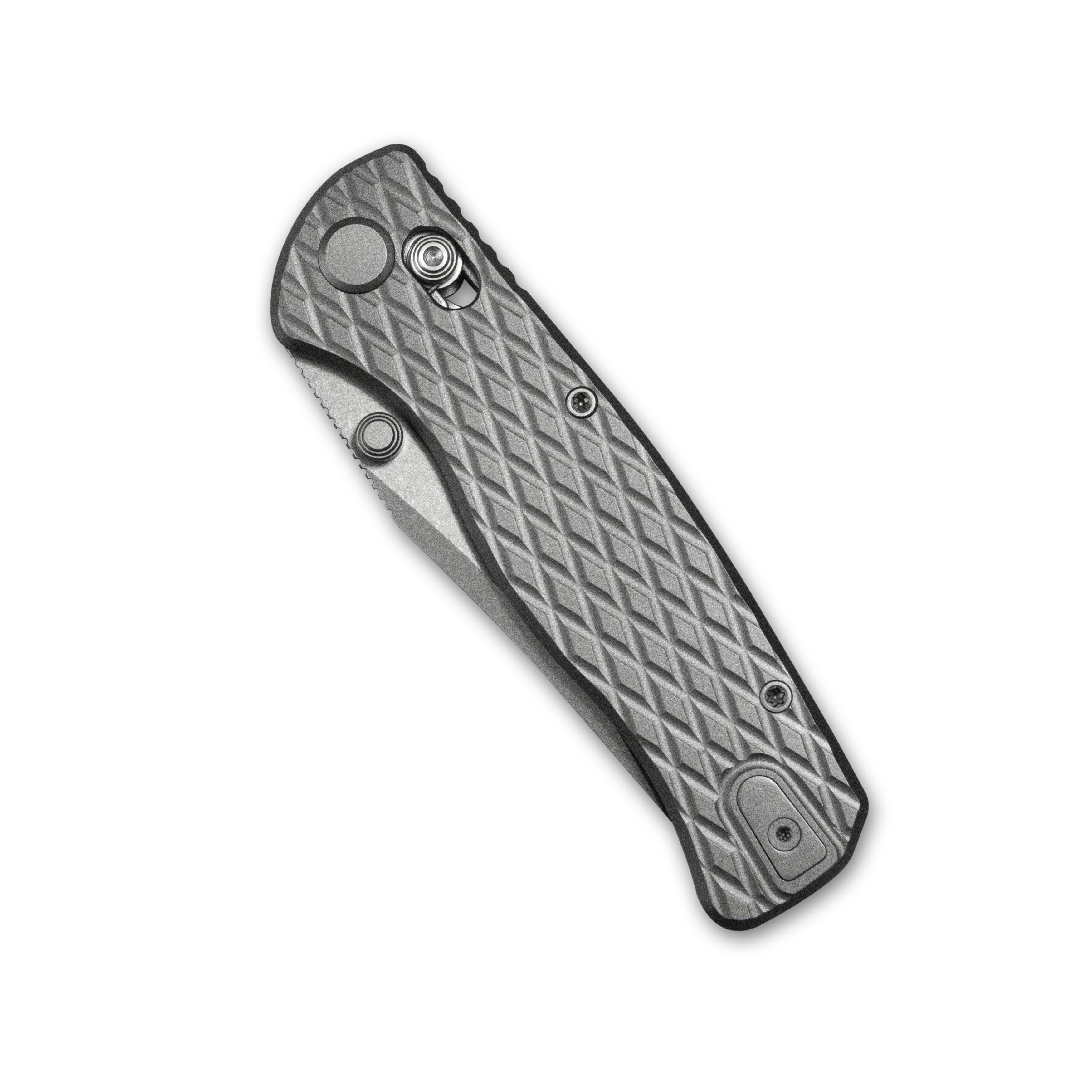 (Pre-order) : Geo knife Sharp Shadow Axis lock Folding Knife Gray 6AL4V Titanium Handle 3.3" Stonewash Bohler M390 Blade GEO2504A