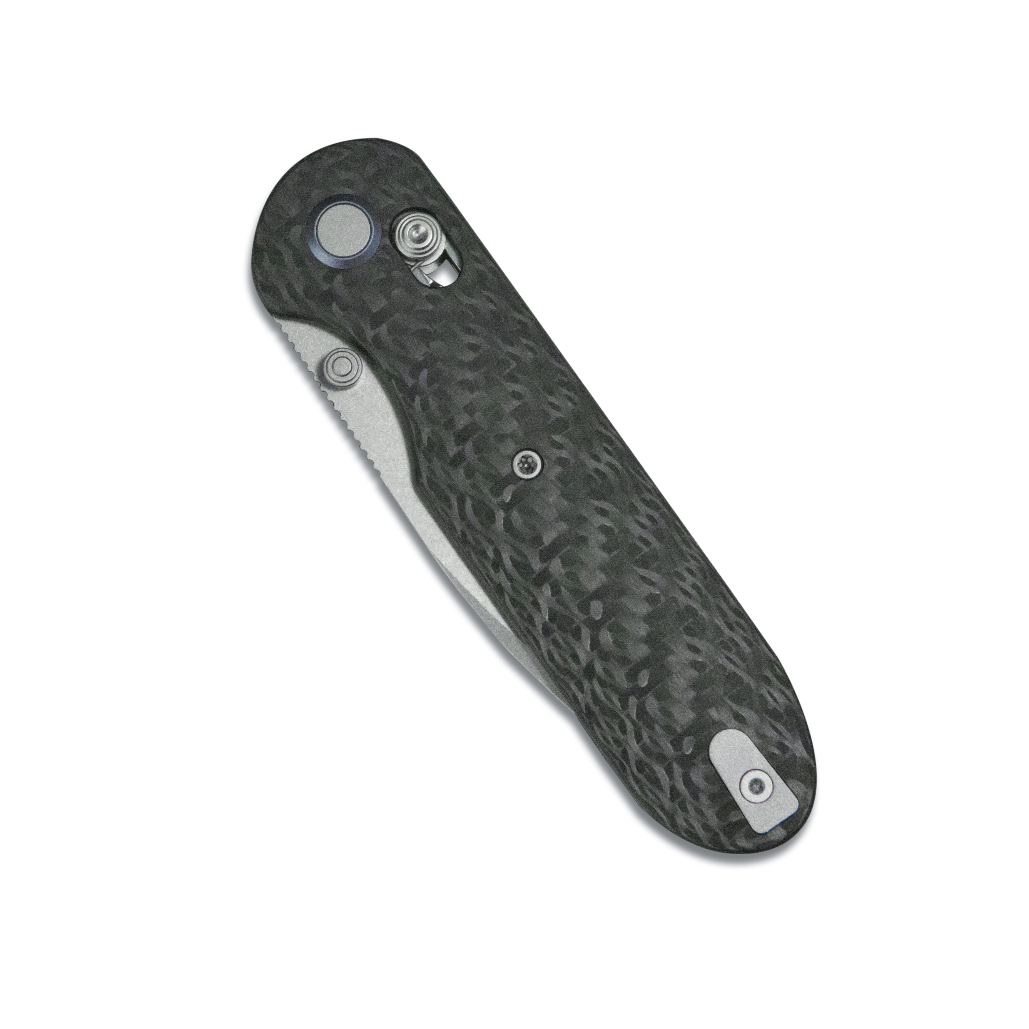 (Pre-order) : Geo knife Ethereal Cutter Axis lock Folding Knife Black Carbon fiber Handle 3.0" Stonewash Bohler M390 Blade GEO2402K