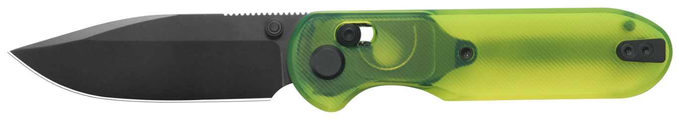 Blade HQ Exclusives SKU : GEO Knife Ethereal Cutter Axis lock Folding Knife Green Polycarbonate Handle 3.0" Black DLC CPM S90V Blade GEO2402Q