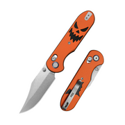 (Pre-order) GEO Knife Ethereal Cutter Crossbar lock Folding Knife Black-Orange G10 Handle 3.0" Stonewash Bohler M390 Blade GEO2401O