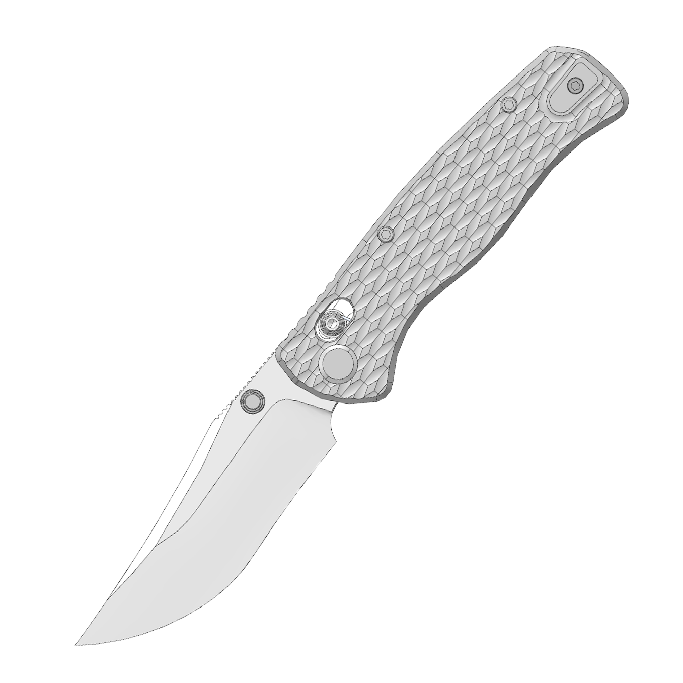 (Pre-order) : Geo knife Frost Axis lock Folding Knife Gray 6AL4V Titanium Handle 3.25" Stonewash Bohler M390 Blade GEO2504A