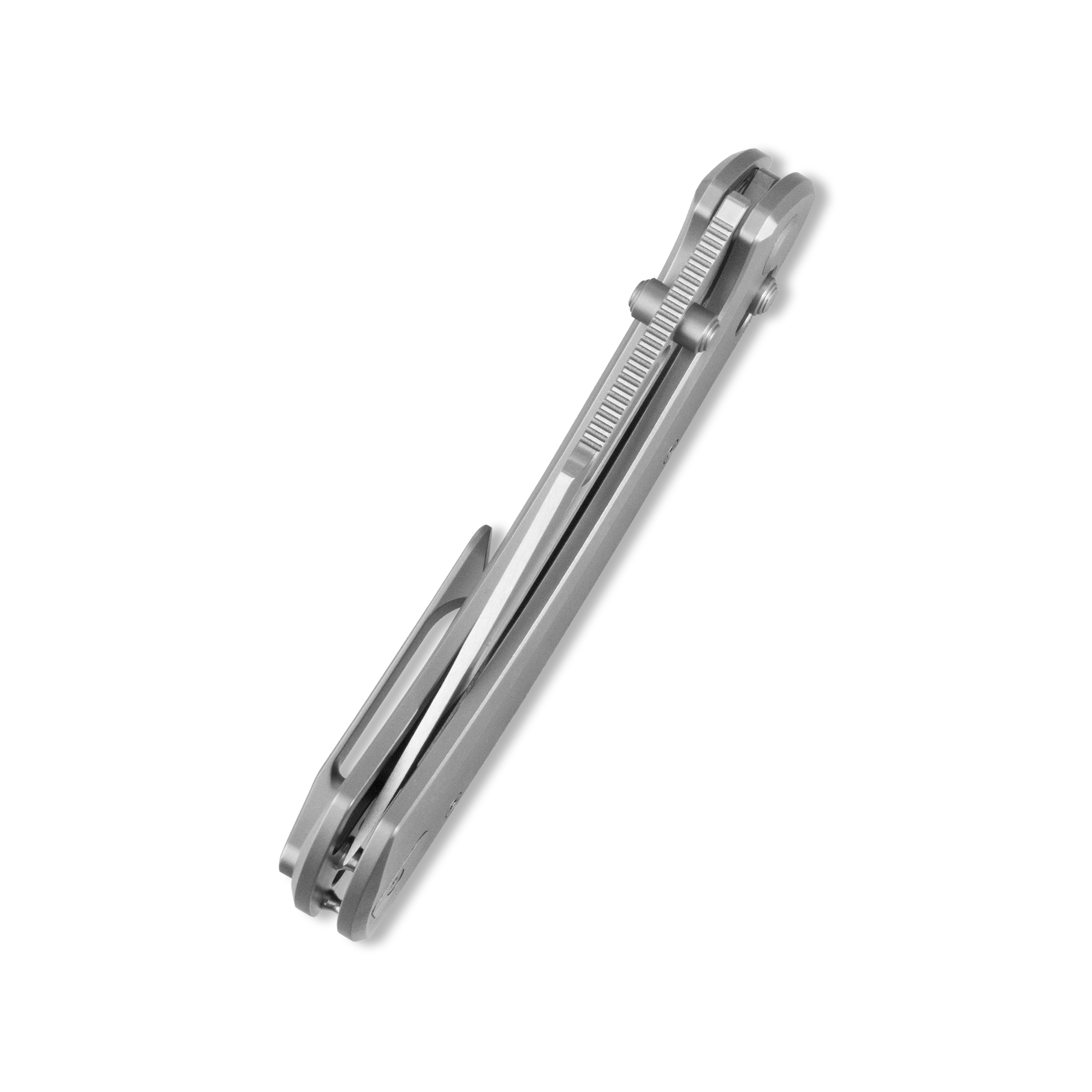 GEO Knife Strix Axis lock Folding Knife Gray 6AL4V Titanium Handle 3.6" Hand-Rubbed Satin Stonewash Bohler M390 Blade GEO2510A