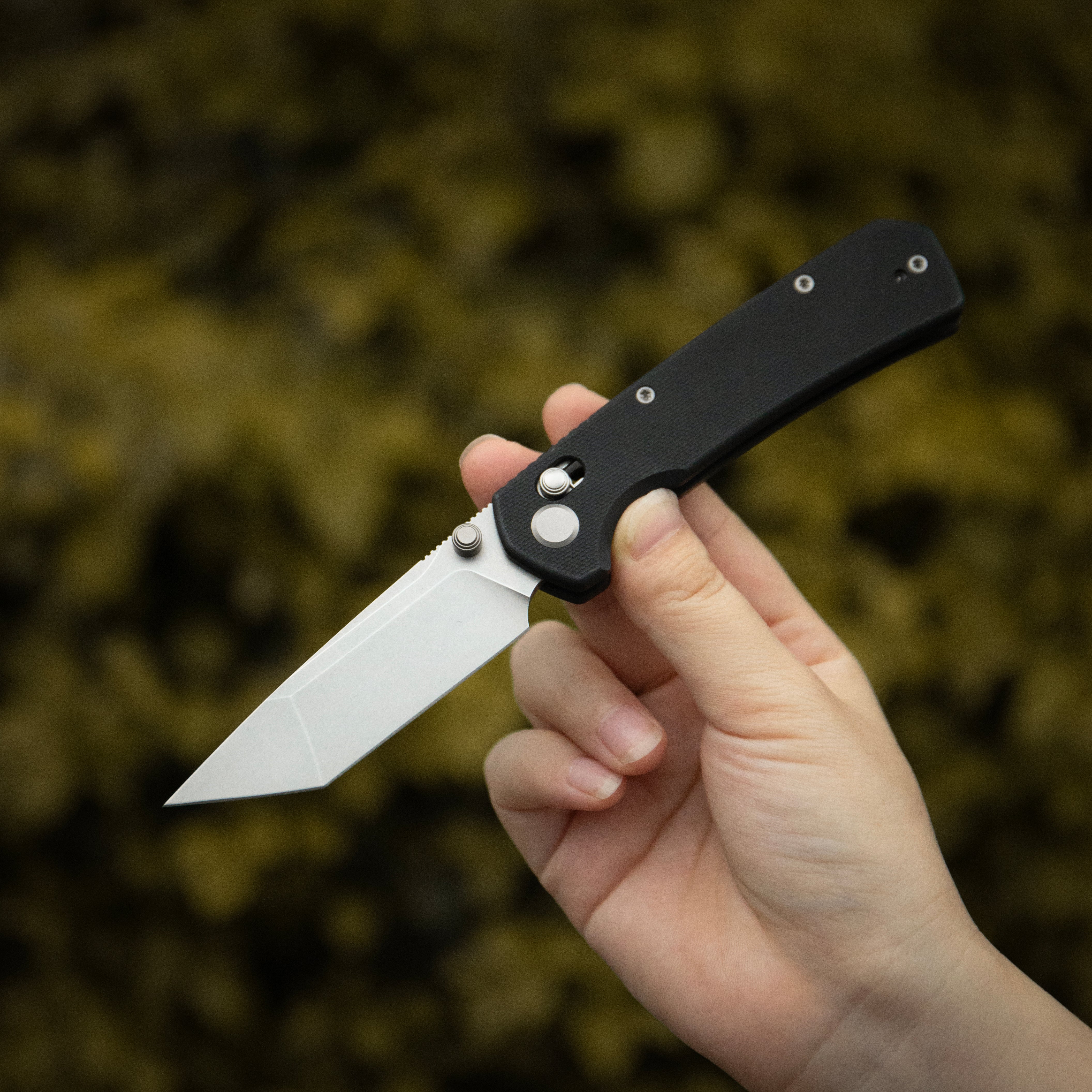 ( Pre-order ) GEO Knife Blaze Crossbar lock Folding Knife Black G10 Handle 3.3" Stonewash Bohler M390 Blade GEO2503D