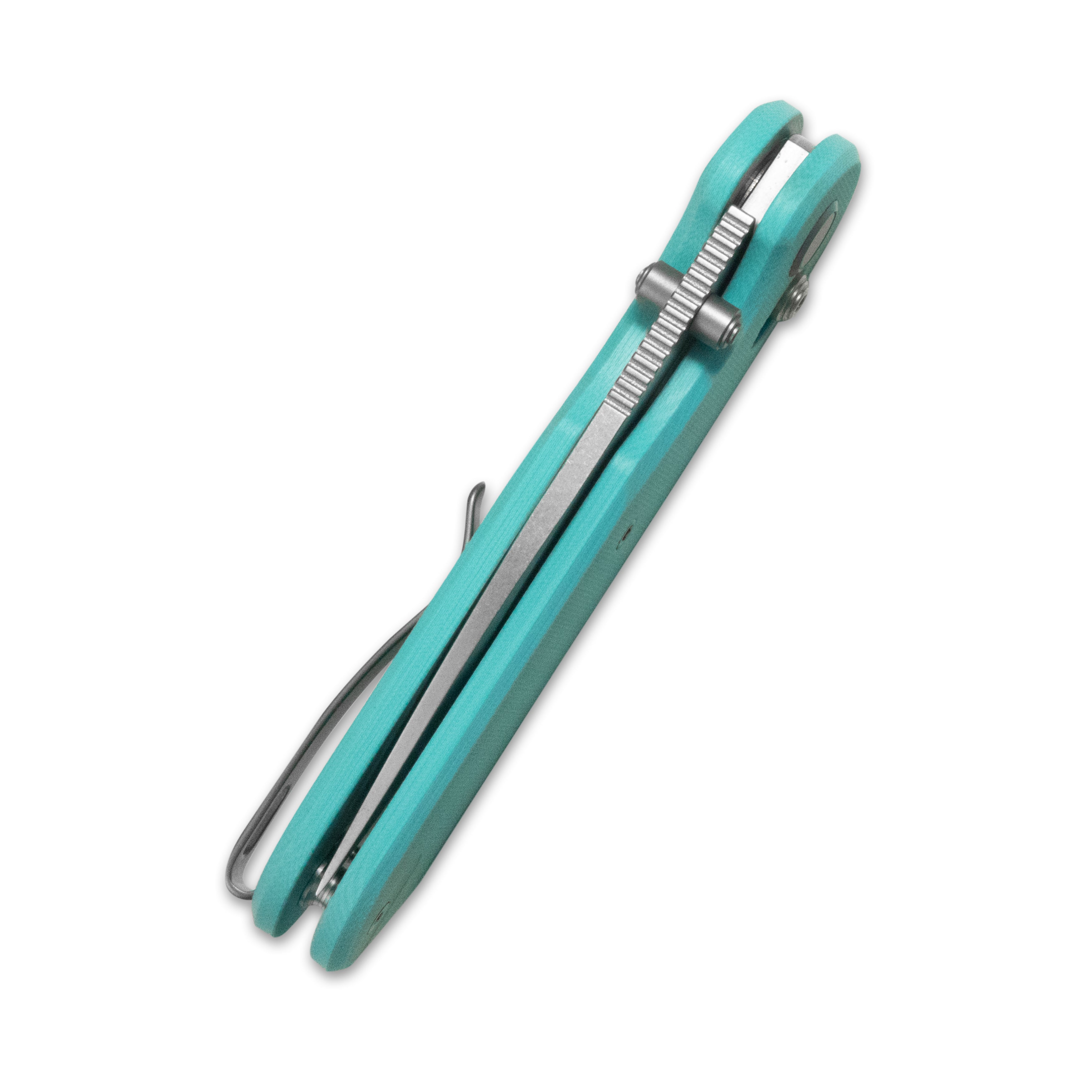 (Pre-order) : Geo knife Ethereal Cutter Axis lock Folding Knife Tiffany Blue G10 Handle 3.0" Stonewash Bohler M390 Blade GEO2402G