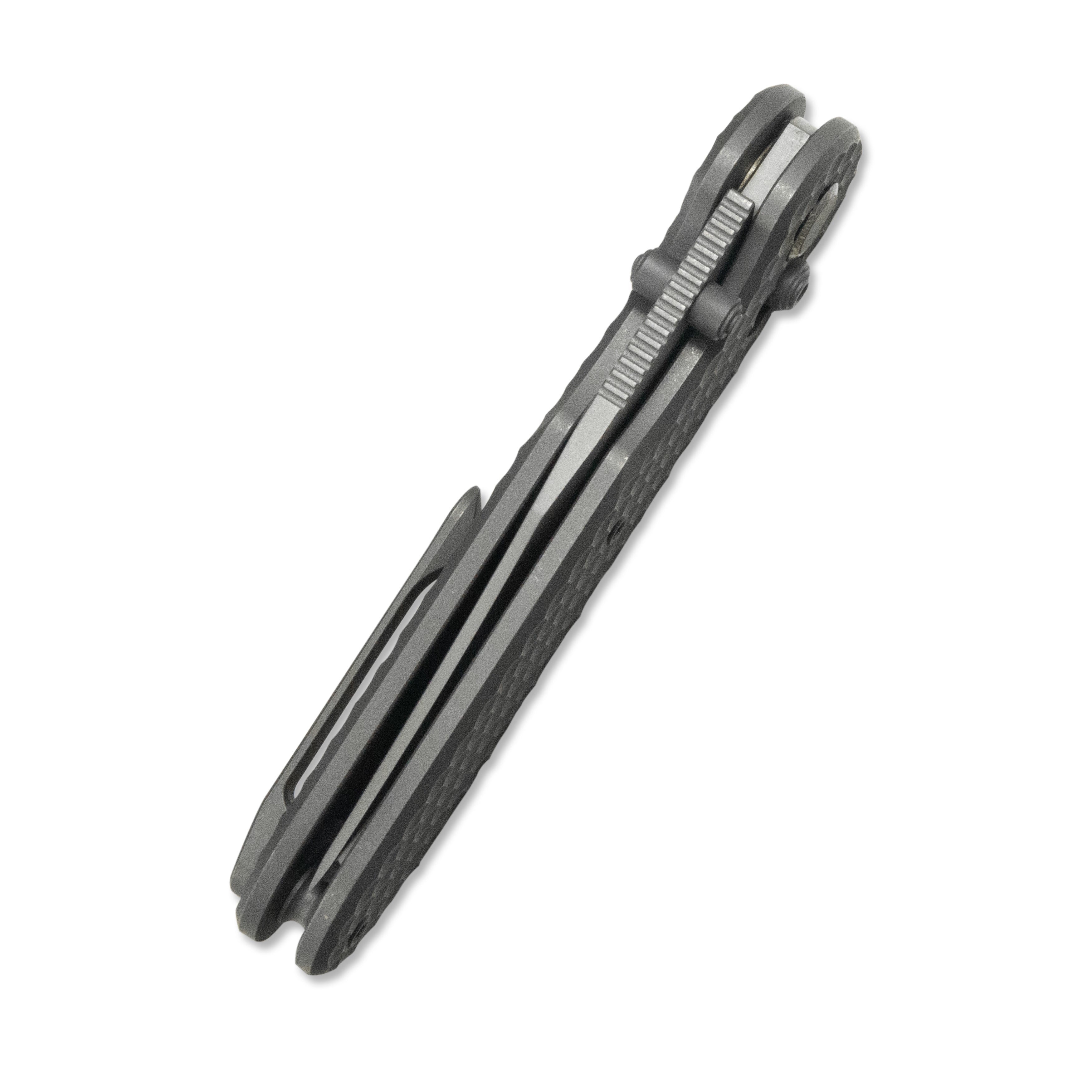 Geo knife Ethereal Cutter Axis lock Folding Knife Gray 6AL4V Titanium Handle 3.03" Darkwash Bohler M390 Blade GEO2401C