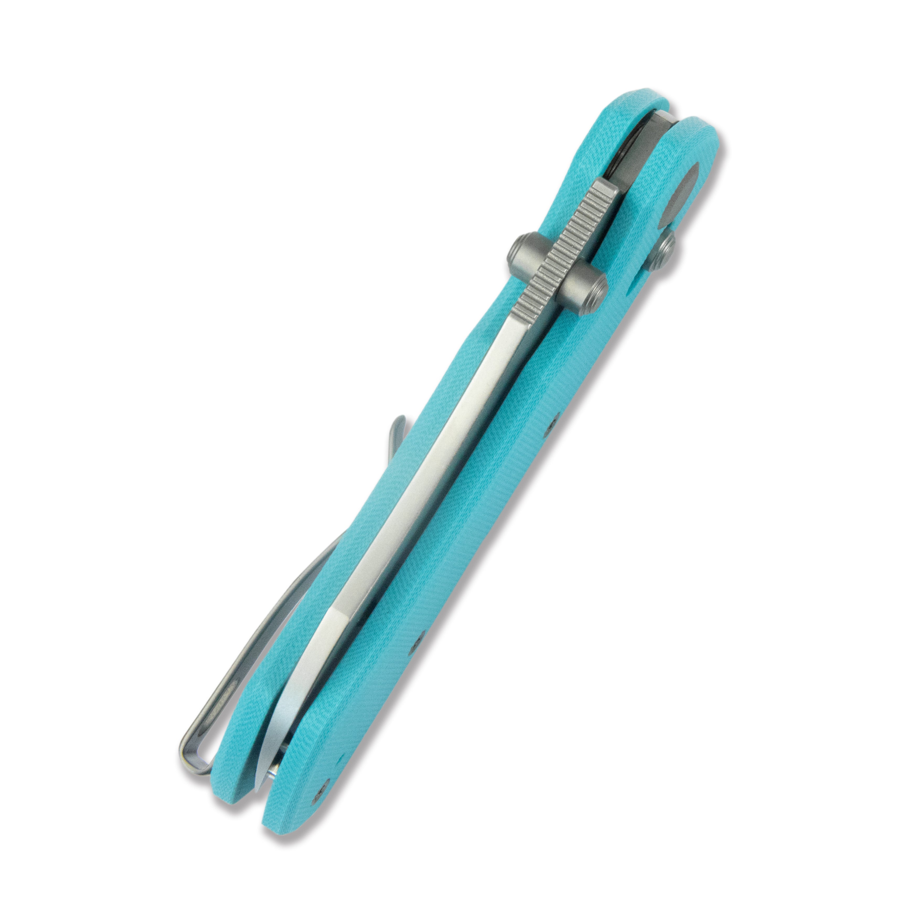 GEO Knife Komodo Crossbar lock Folding Knife Tiffany Blue G10 Handle 3.1" Stonewash Bohler M390 Blade GEO2509F