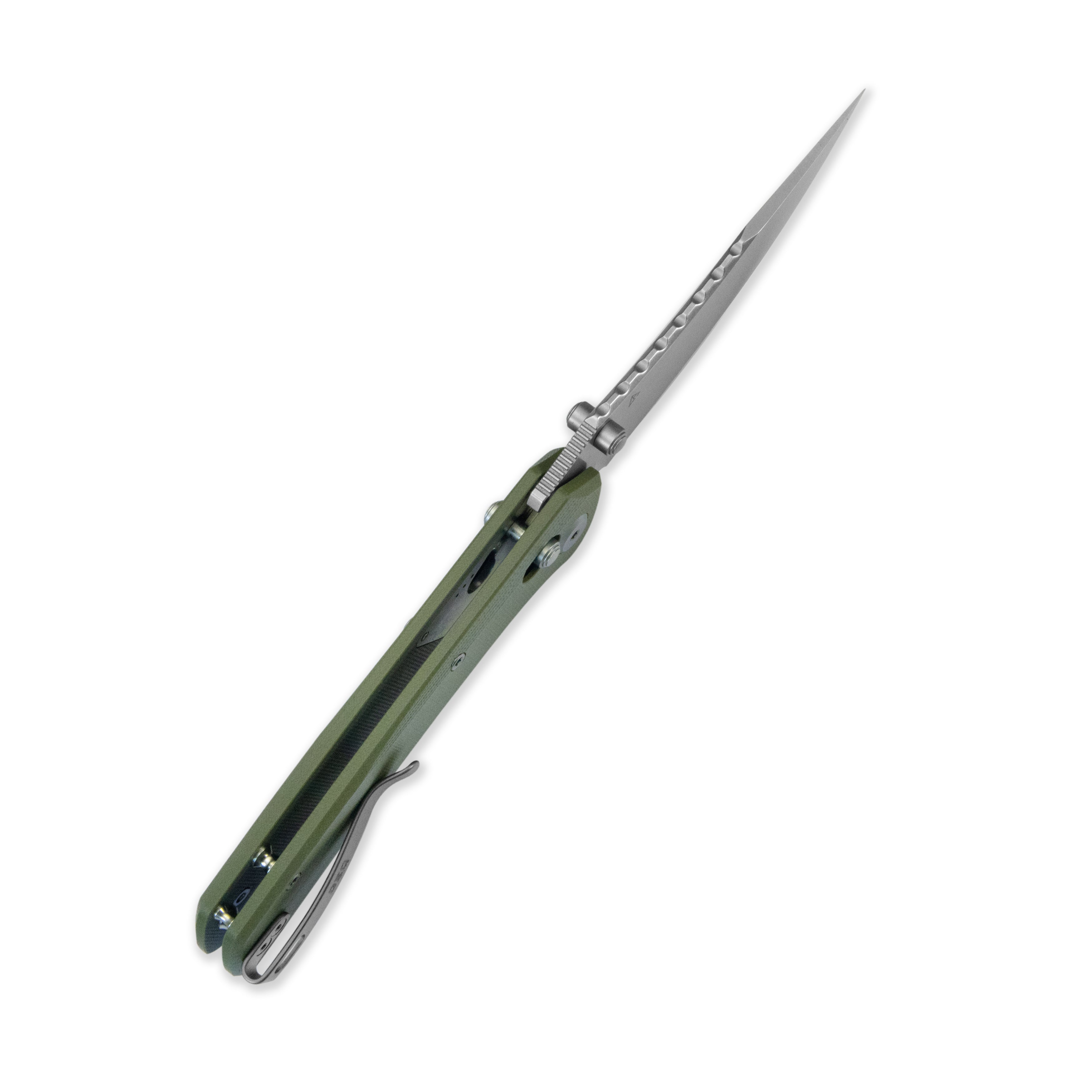GEO Knife Cirex Crossbar lock Folding Knife Green G10 Handle 3.5" Stonewash Bohler M390 Blade GEO2601D