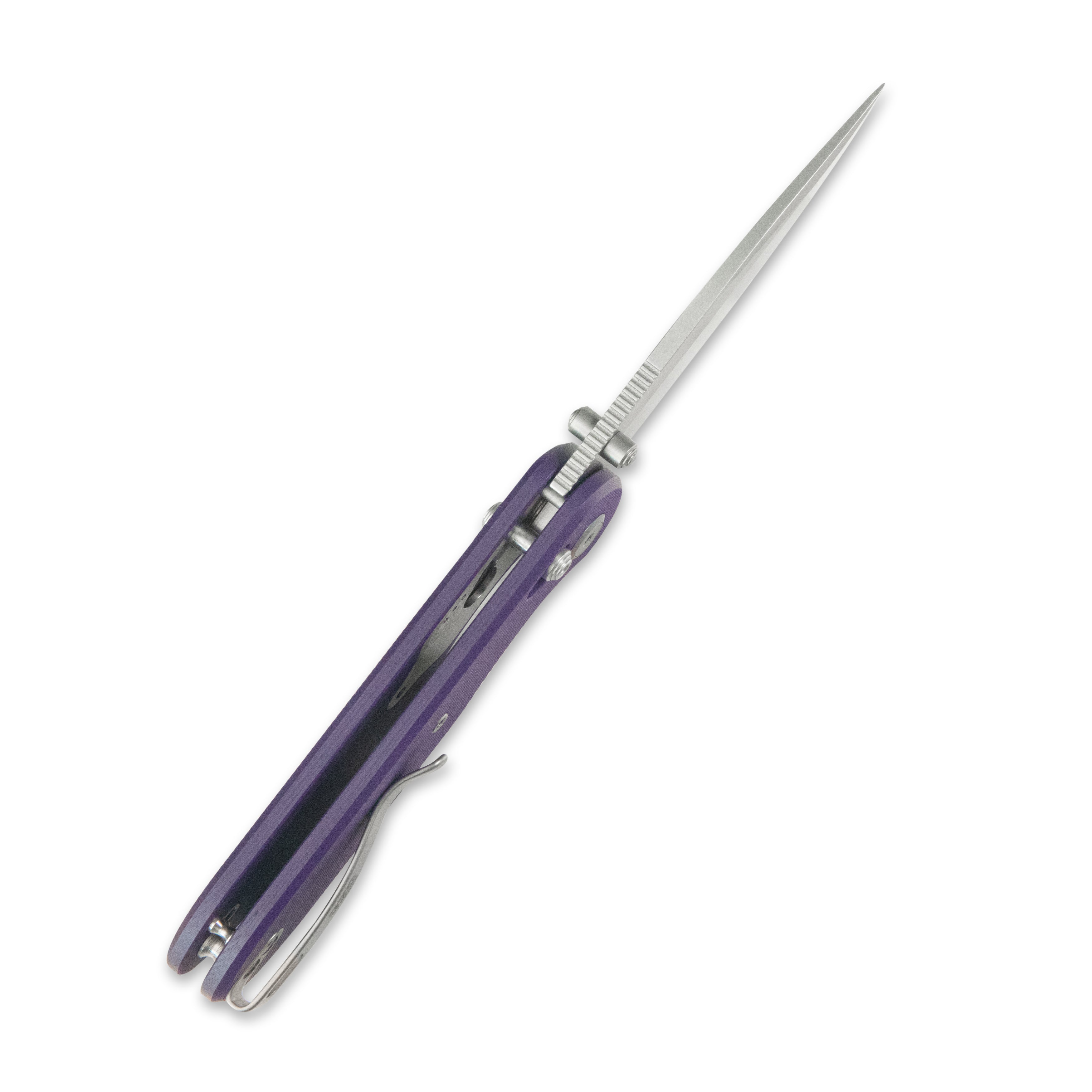 (Pre-order) : Geo knife Ethereal Cutter Axis lock Folding Knife Purple G10 Handle 3.0" Stonewash Bohler M390 Blade GEO2402L