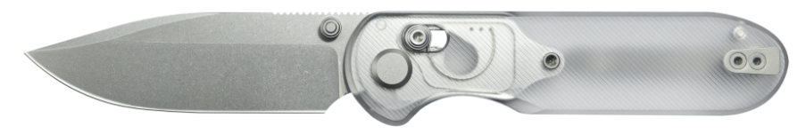 Blade HQ Exclusives SKU : GEO Knife Ethereal Cutter Axis lock Folding Knife Clean Lexan Handle 3.0" Stonewash CPM S90V Blade GEO2402N