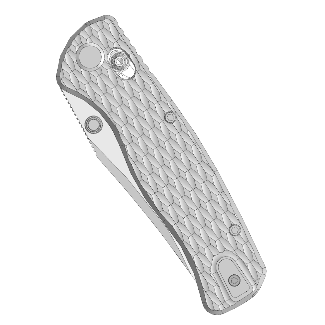(Pre-order) : Geo knife Sharp Shadow Axis lock Folding Knife Gray 6AL4V Titanium Handle 3.3" Stonewash Bohler M390 Blade GEO2504A