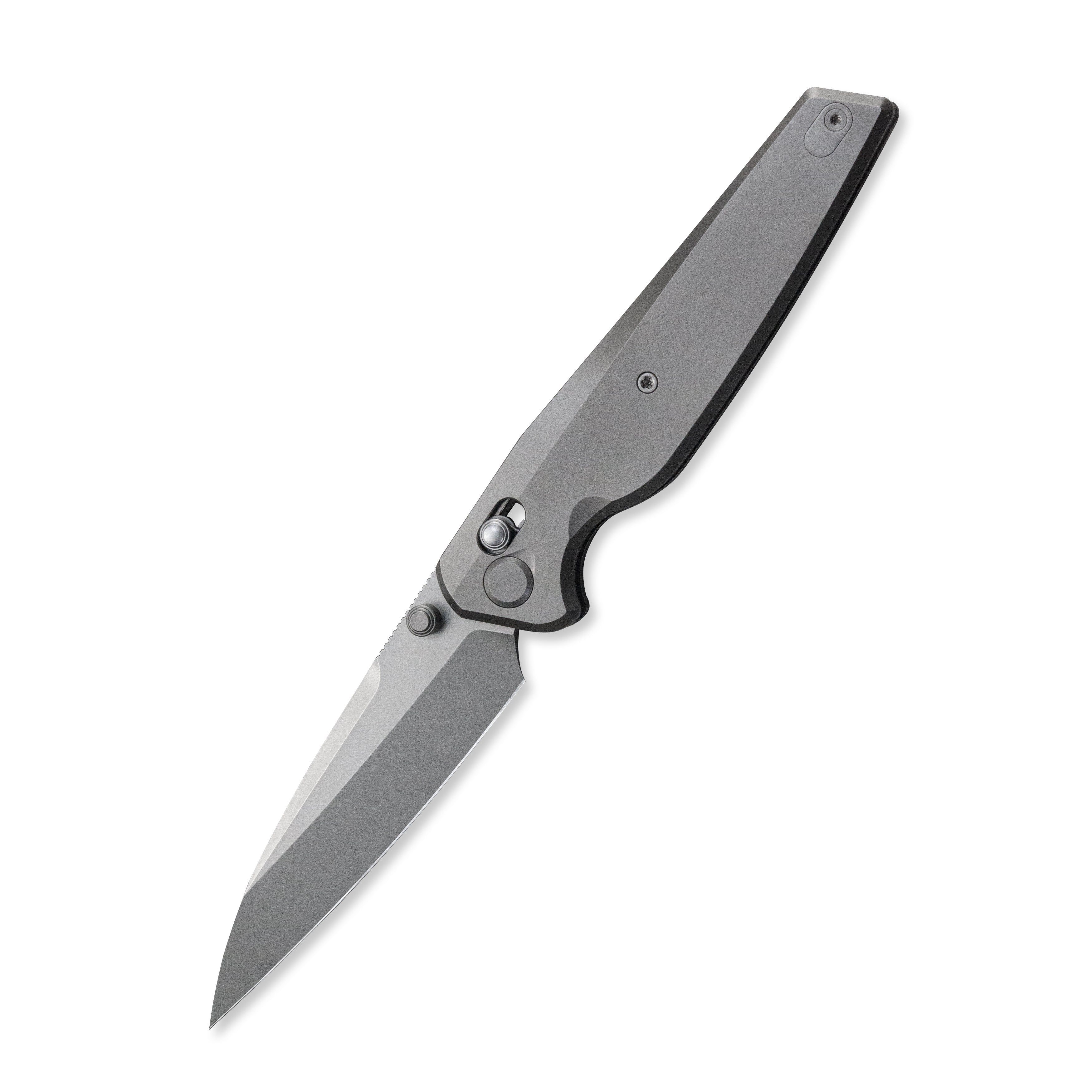 (Pre-order) : Geo knife FANTASM Axis lock Folding Knife Gray 6AL4V Titanium Handle 3.9" Stonewash Bohler M390 Blade GEO2505A